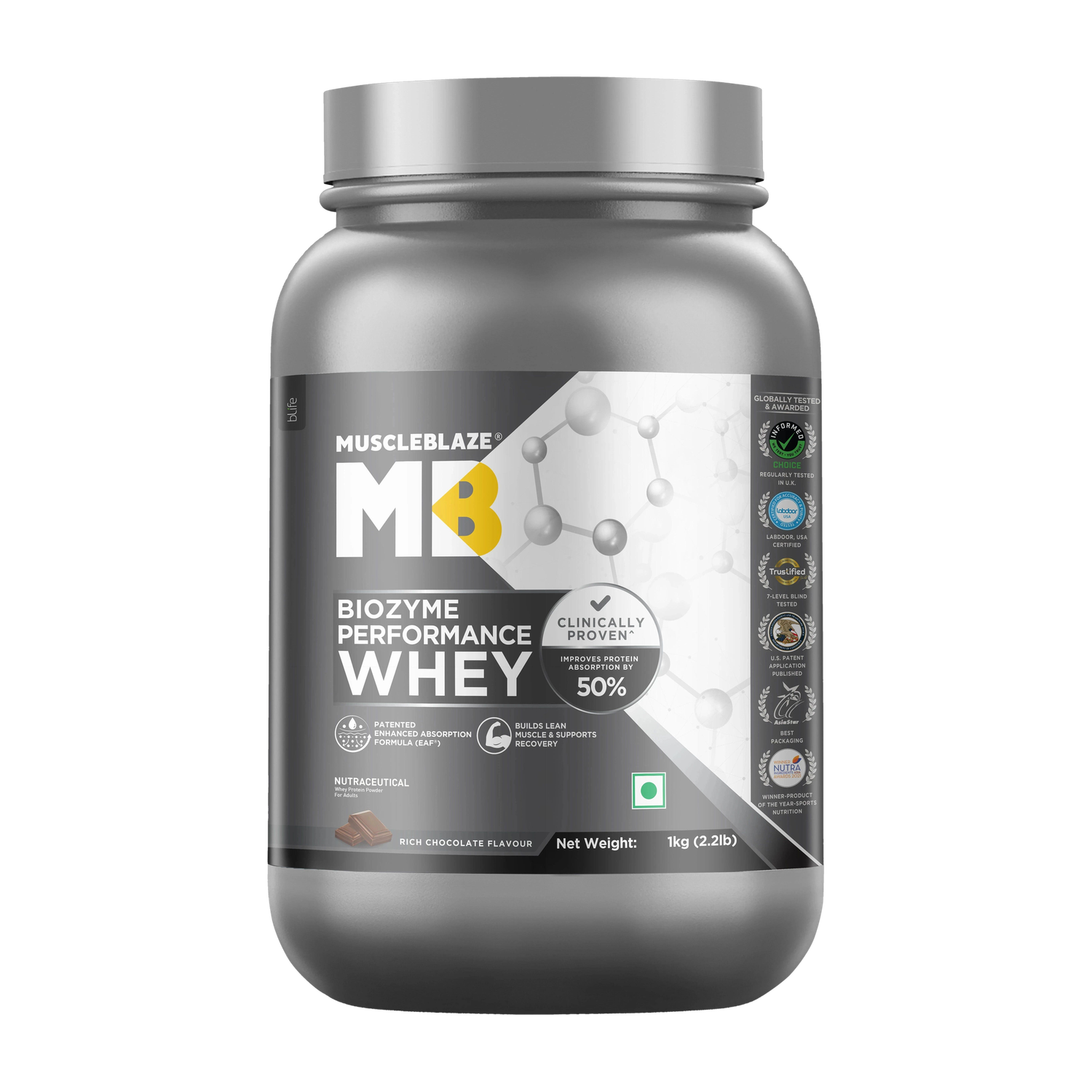 MUSCLEBLAZE Biozyme Performance Whey Protein 1kg