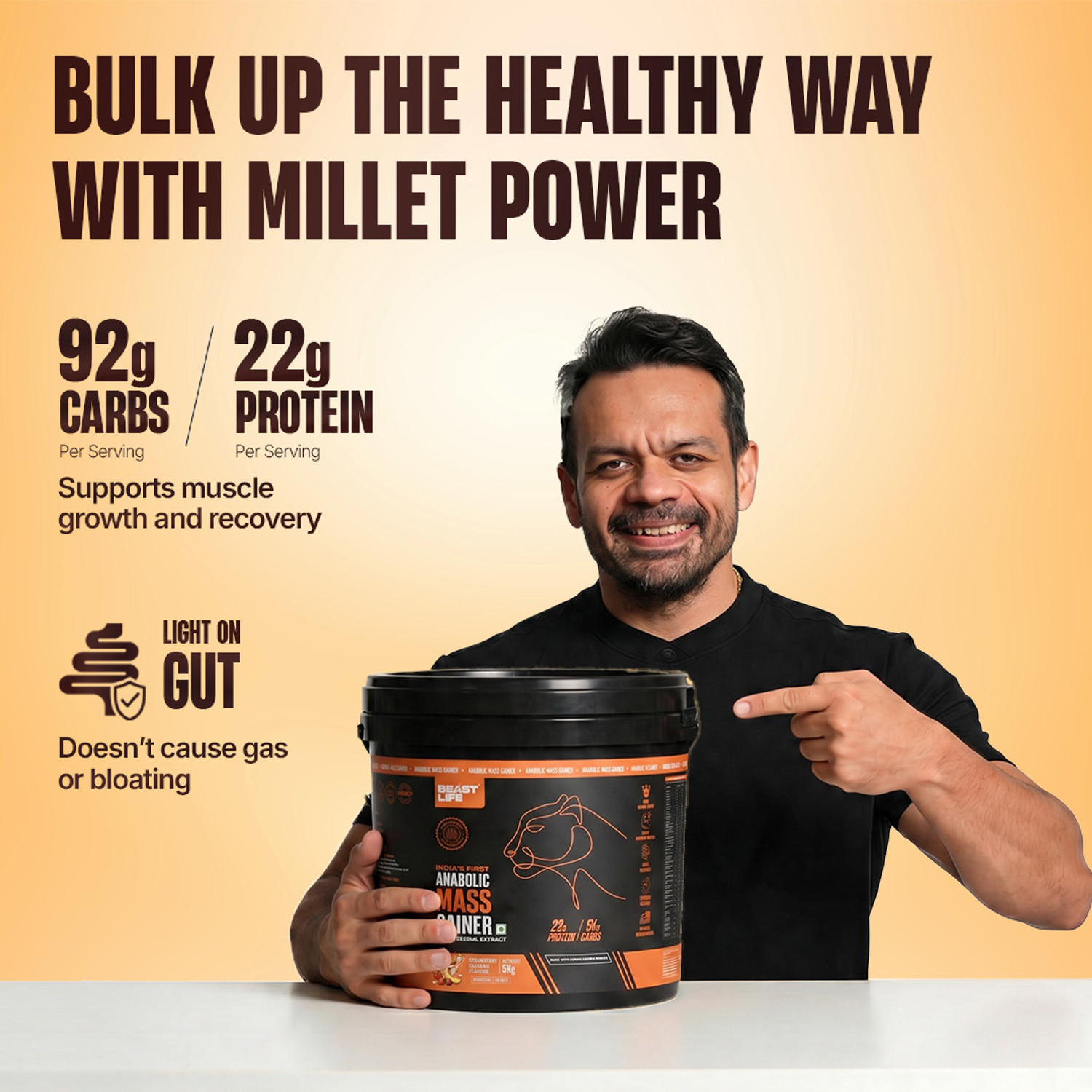 Image of BeastLife High Protein Weight Gainer - No Maltodextrin | Cereal Based Extract Weight Gainers /Mass Gainers