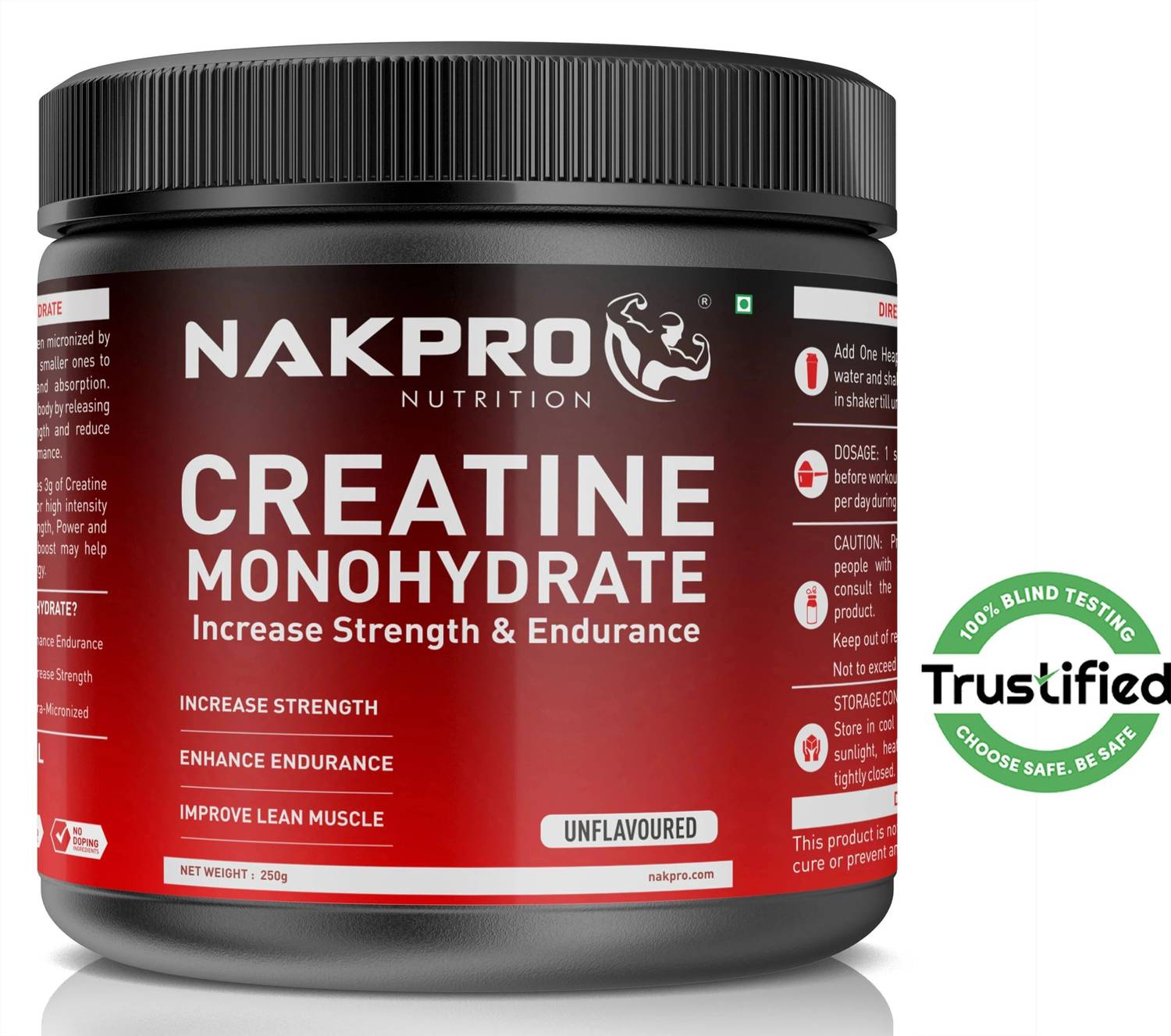 Nakpro Micronized Creatine Monohydrate 250g Jar