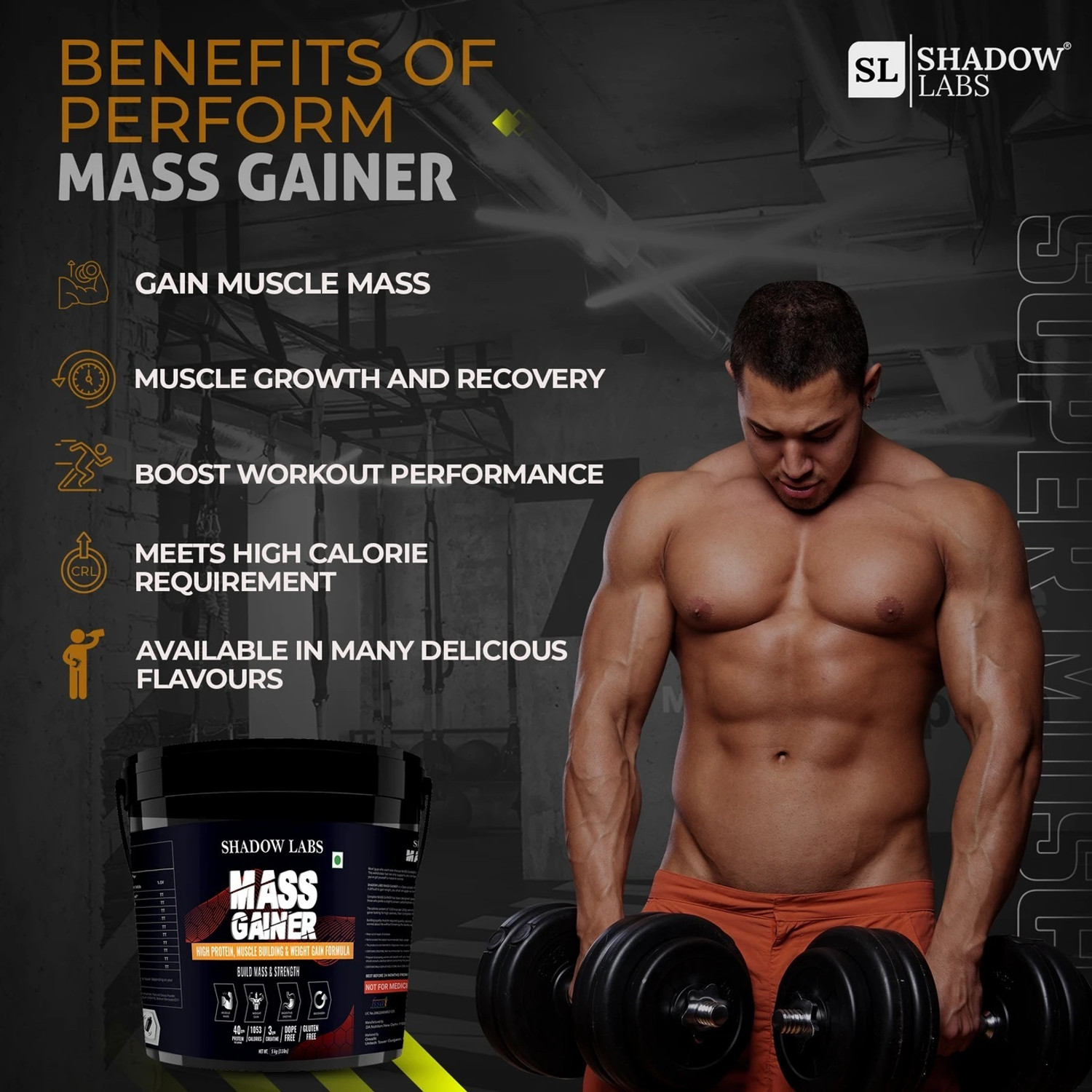 Image of OREALFIT Mass Gainer For Bulk Muscles Delicious Flavour Weight Gainers /Mass Gainers