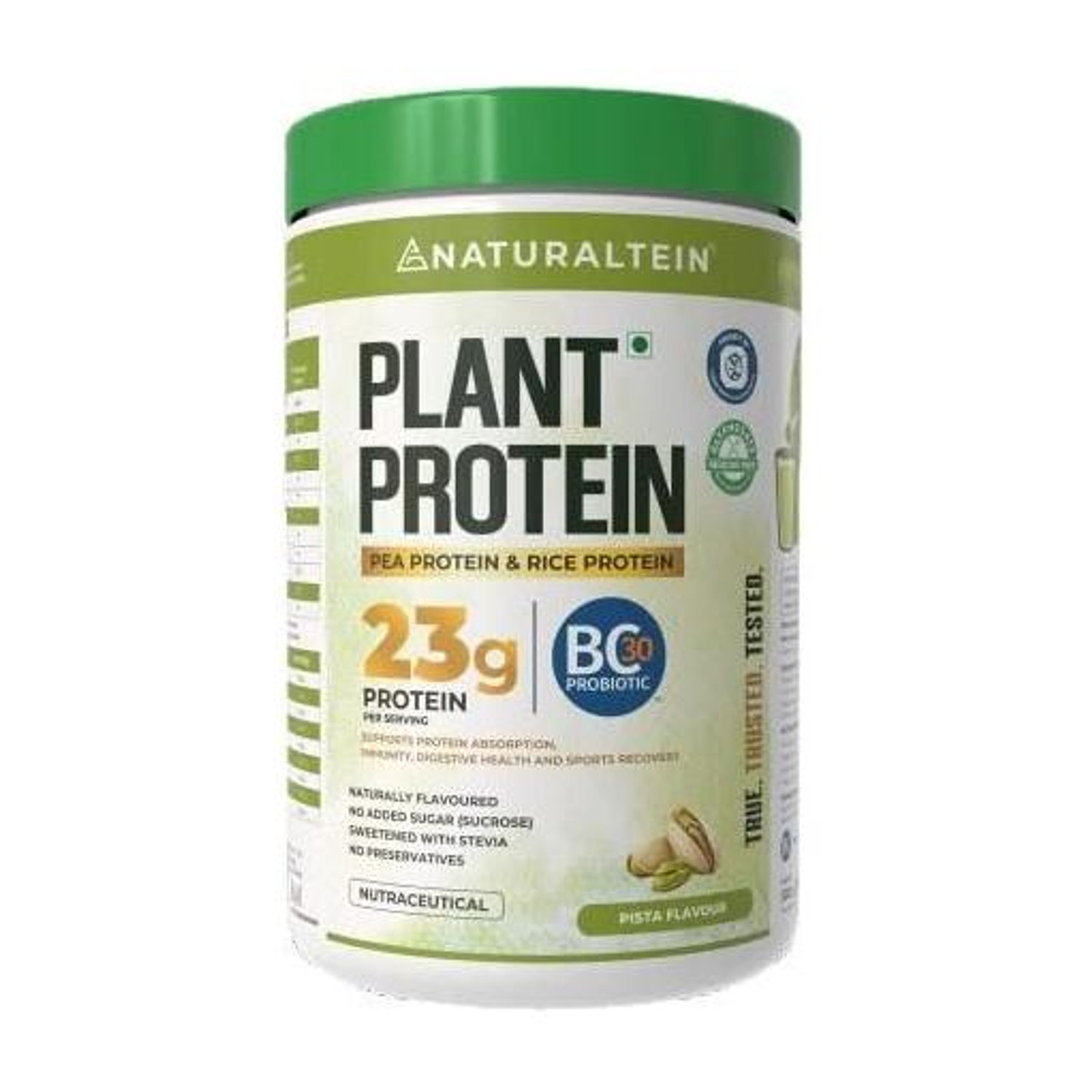 Image of NATURALTEIN Plant Protein - 23g Protein with BC30 Probiotic, No Sugar Plant-Based Protein