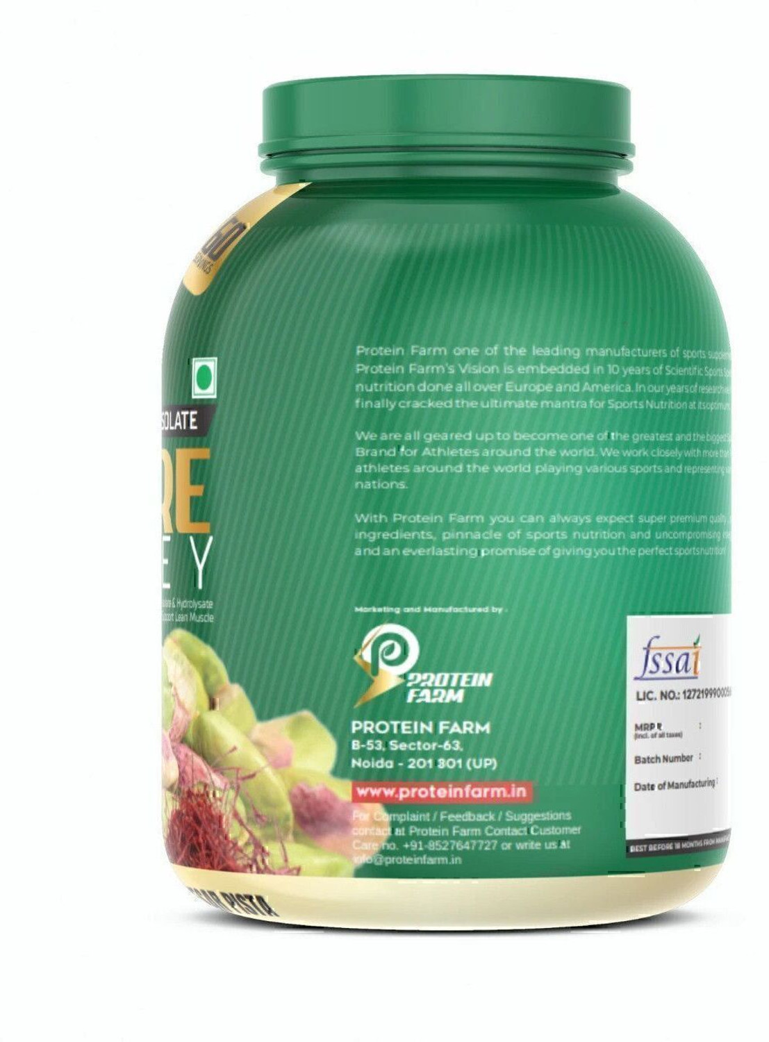 Image of PROTEINFARM PURE WHEY ISOLATE & HYDROLYSED PROTEIN ,0 CARBS,LOW FAT FOR LEAN MUSCLE SUPPORT Whey Protein