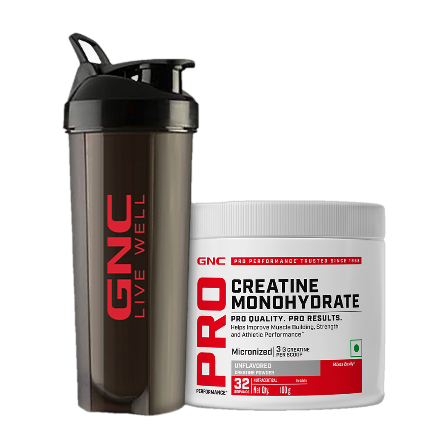 GNC Creatine Monohydrate 750ml with Black Shaker - Image 1