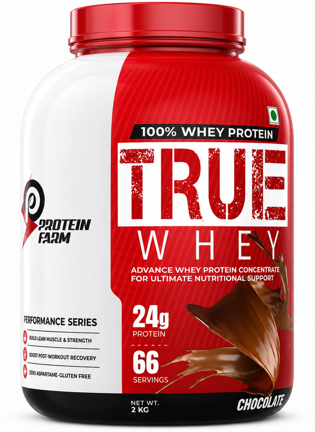Image of PROTEINFARM TRUE WHEY Protein Power Chocolate , Blend of whey Concentrate, whey Isolate , Whey Protein