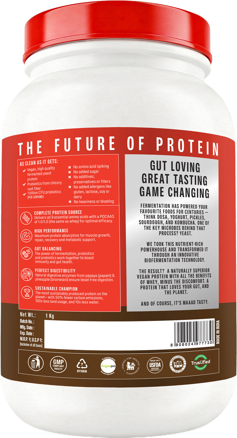 Image of SUPERYOU Pro Fermented Yeast Protein, 24g Protein, Gut Friendly, Superior Muscle Recovery Plant-Based Protein (1 kg, Coffee)