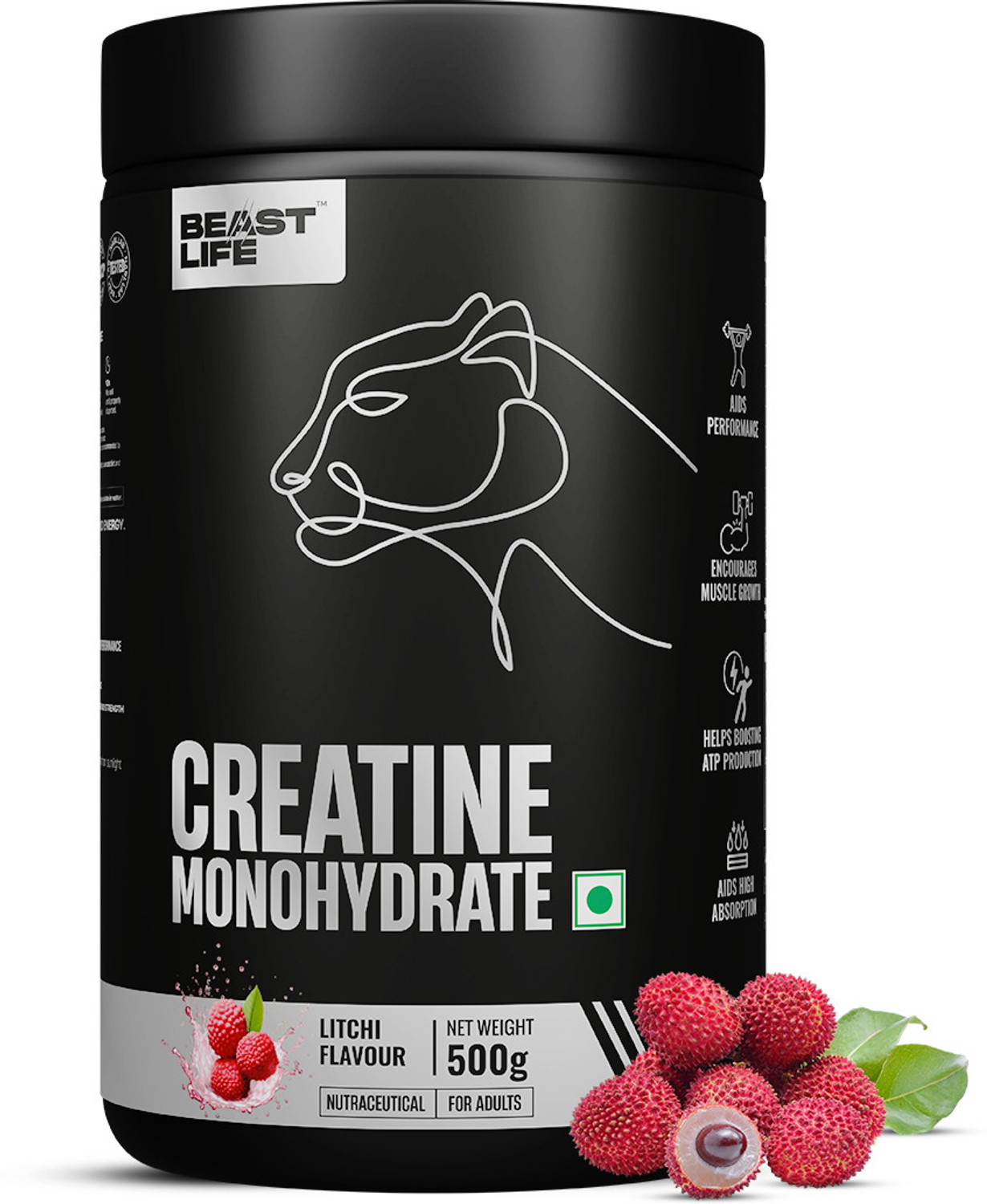 Image of BeastLife Creatine Monohydrate | 166 Servings | Micronised Creatine| NABL Lab Tested Creatine