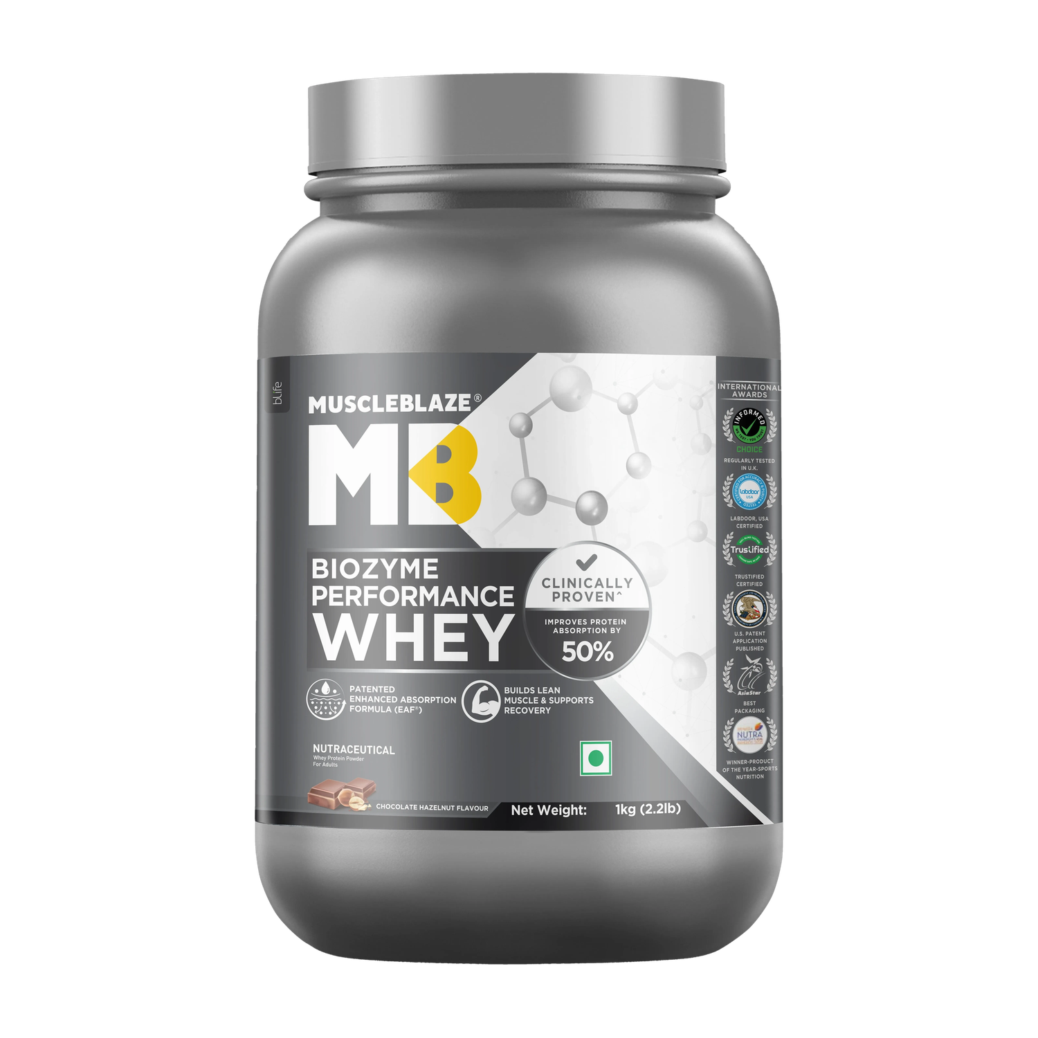 MUSCLEBLAZE Biozyme Performance Whey Protein 1kg