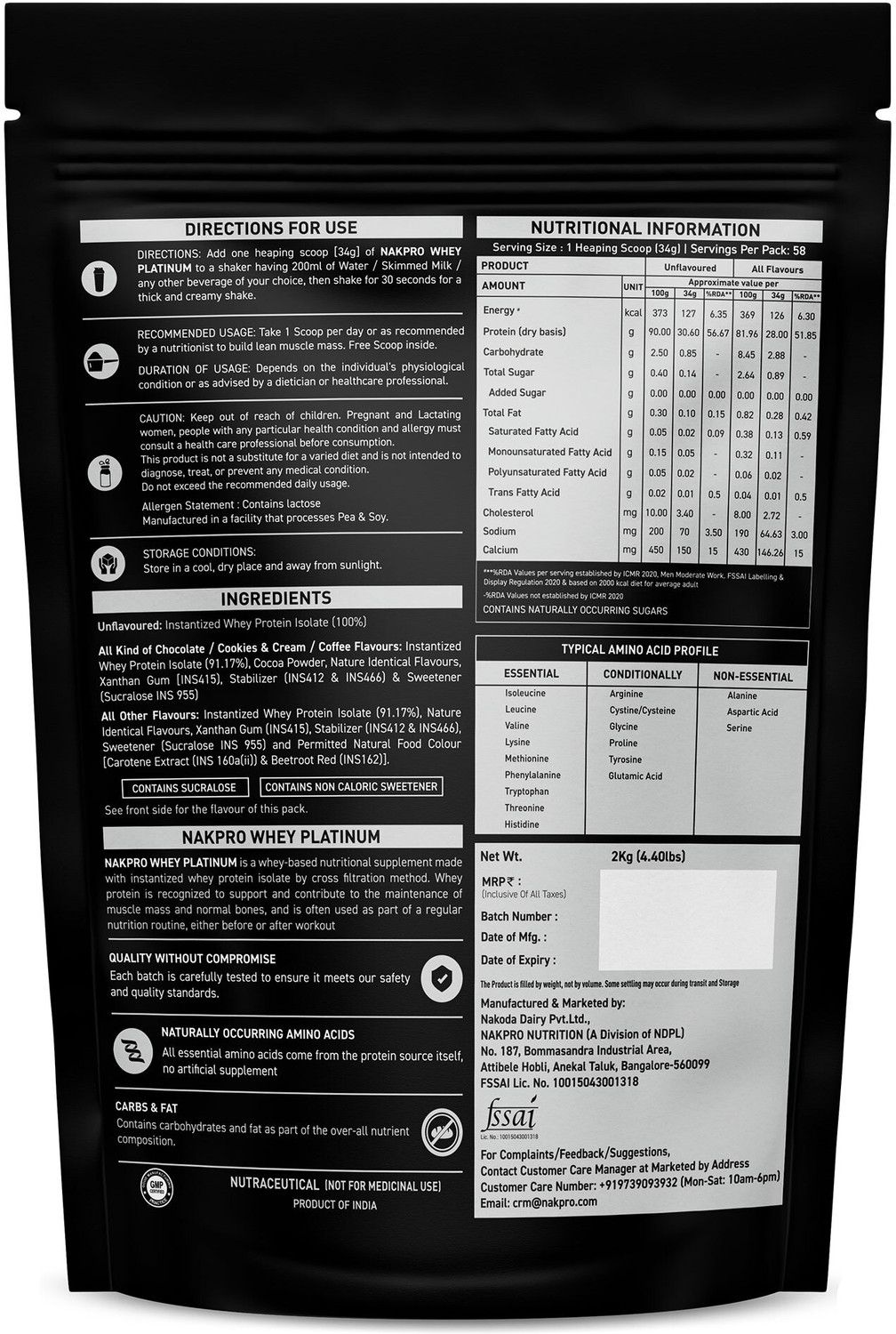 Image of Nakpro PLATINUM 100% Whey Protein Isolate Supplement Powder Whey Protein