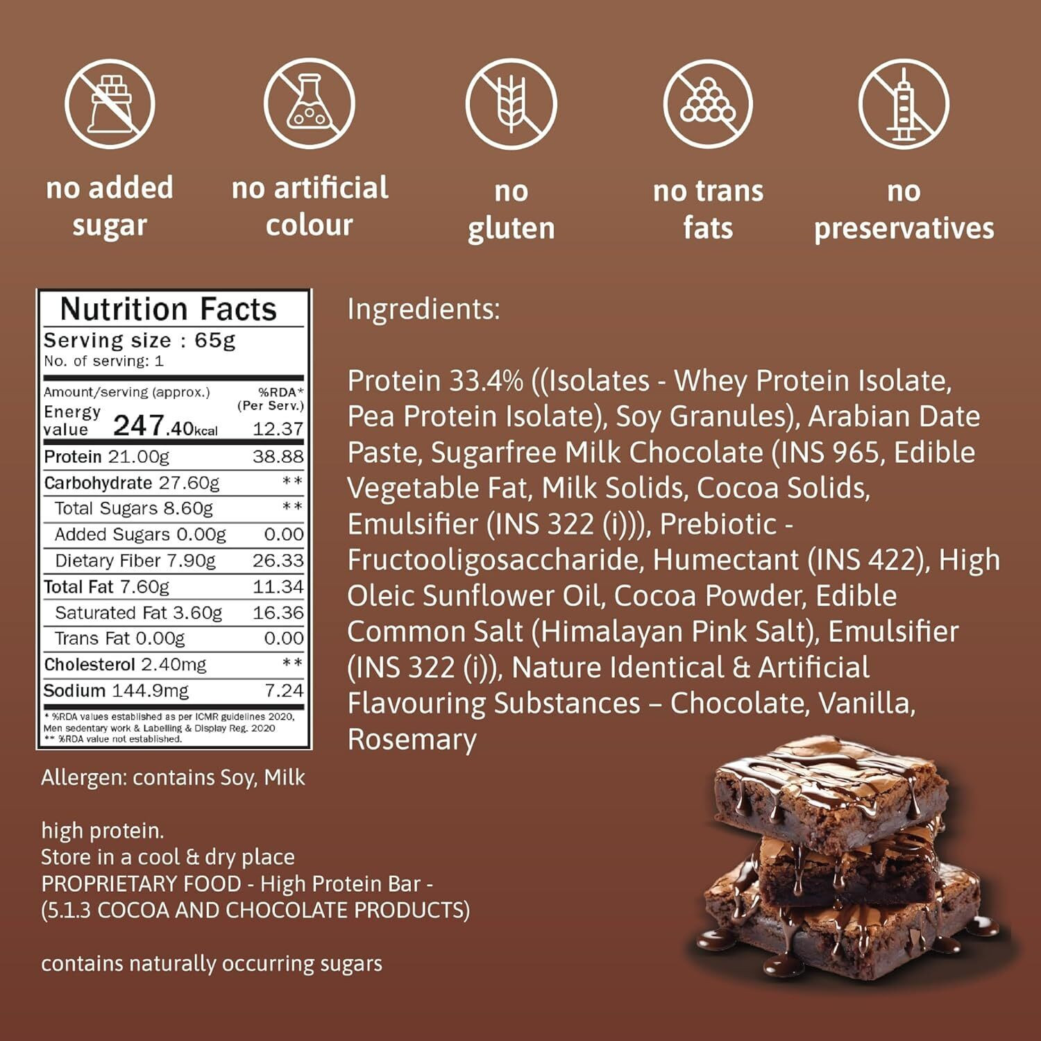 Image of Phab 21G Protein Bars (Pack Of 12), No Added Sugar Gluten-Free Protein Bar For Energy Protein Bars