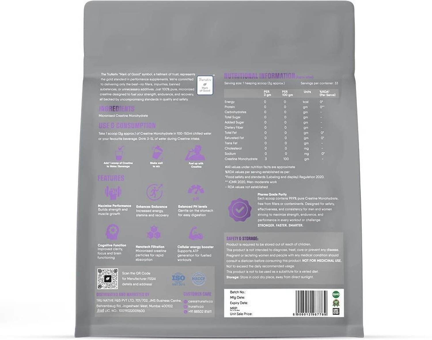 TruNativ Pure Micronized Creatine Monohydrate - Image 5