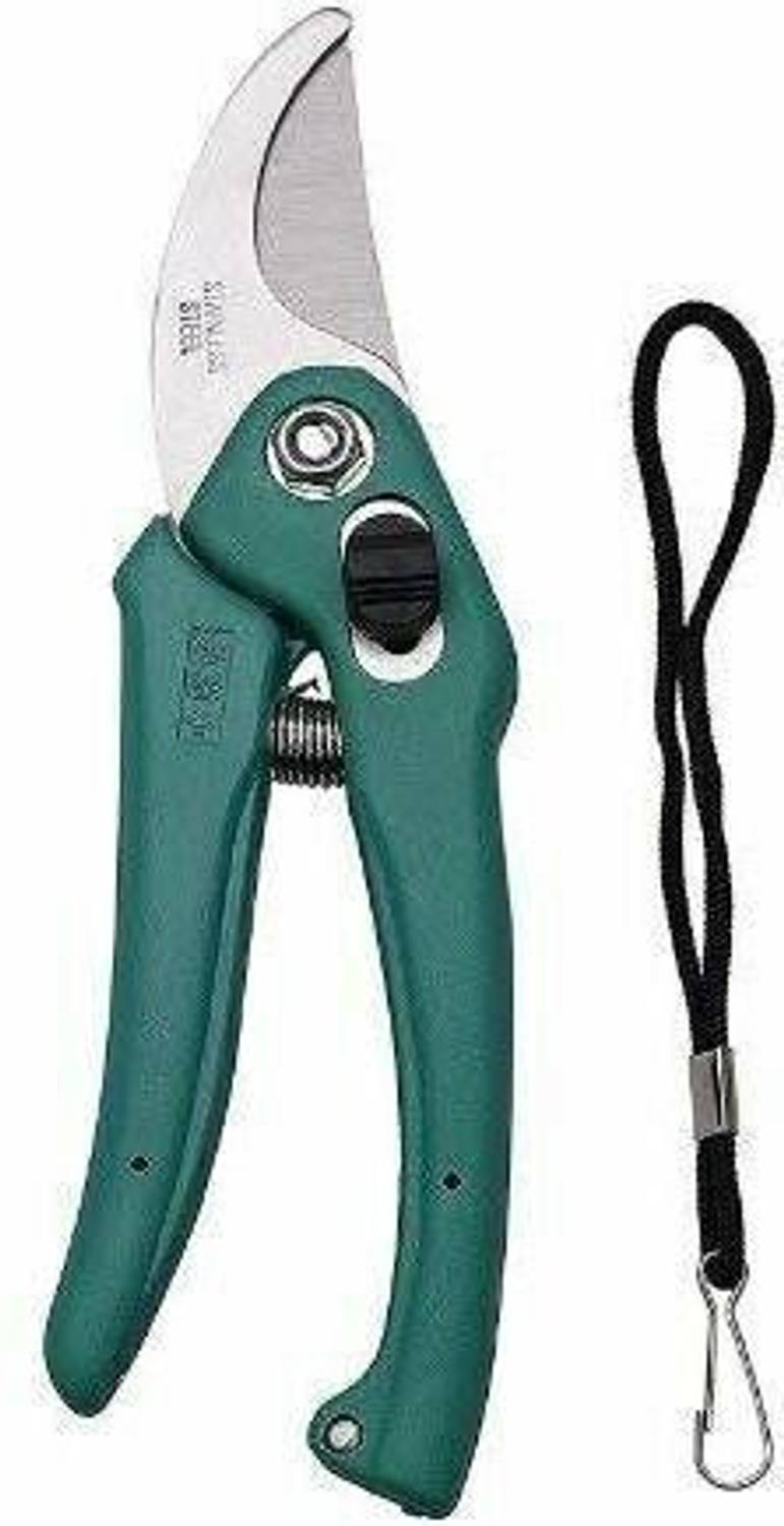 ALLTACK IN Garden Plant Branch Scissors Flower Cutting Cutter Pruning Bypass Secateurs Trimmer Carbon Steel Blade with Lock Set of 1 Pruning Bypass Secateurs Trimmer Carbon Steel Blade Anvil Pruner