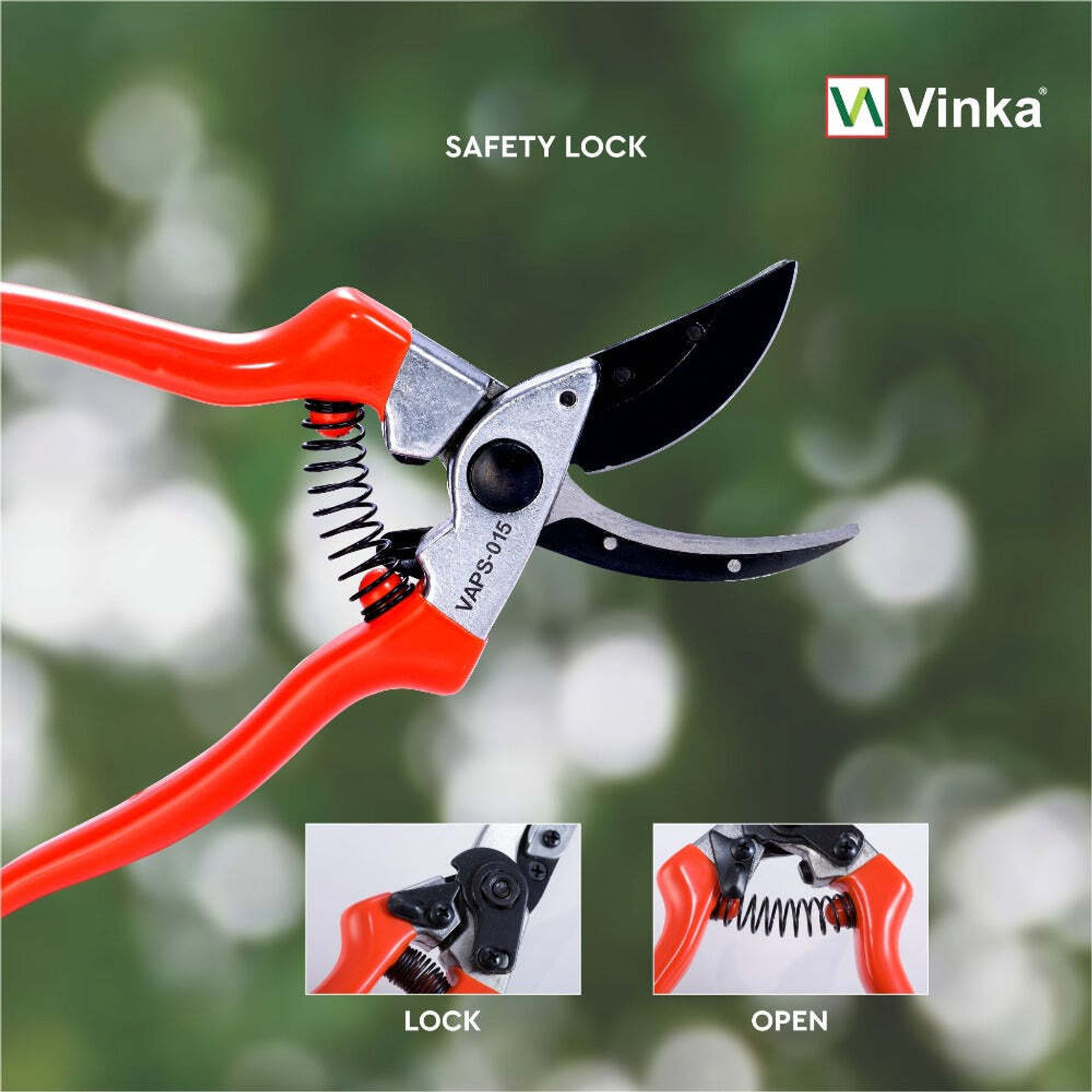 Image of Vinka VAPS-015 Pruning Flower Secateur Cut & Hold, Cuts Stem of Rose and Fruits Bypass Pruner