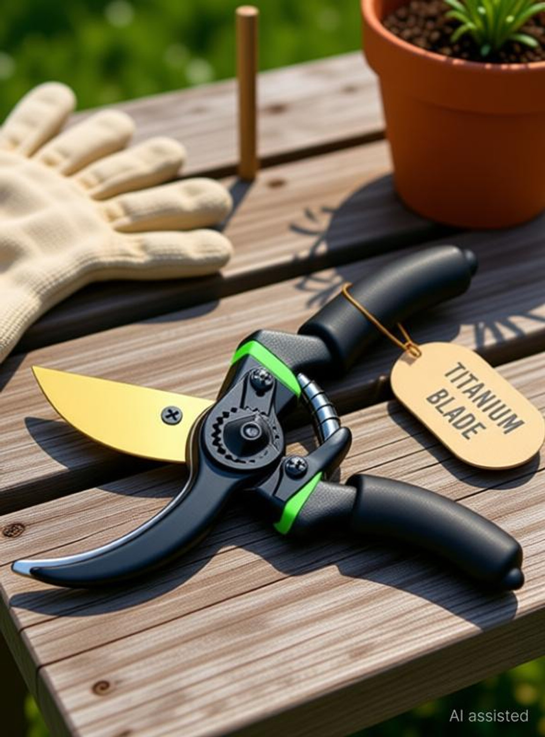 Image of Jaccfy Gardening Scissors Plants Scissor Green Gardening Cutter | Plant Cutter for Home Garden Bypass Pruner
