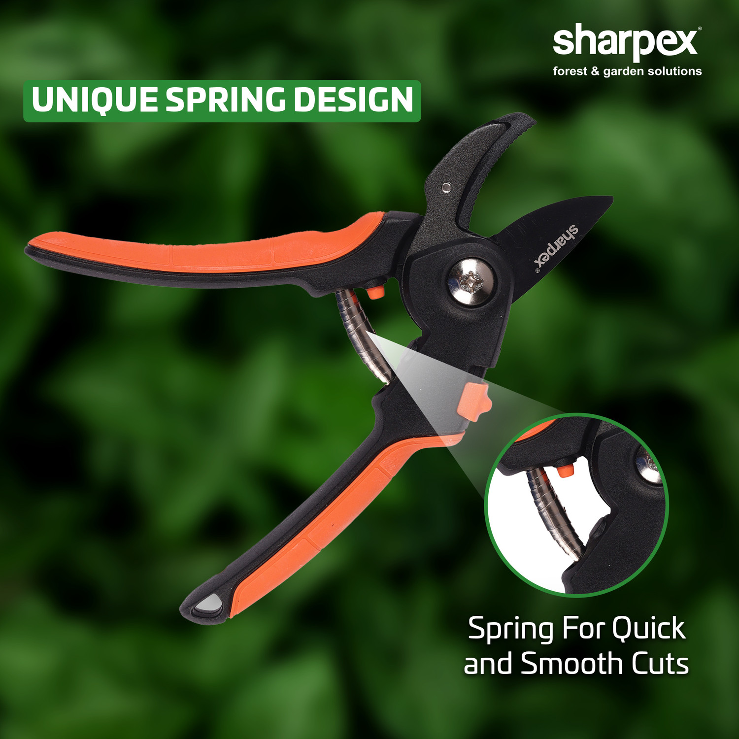 Image of Sharpex SHREXP3 Sharpex Anvil Pruning Shears - Carbon Steel Blades, Cuts Branches ≤1 Inch Bypass Pruner