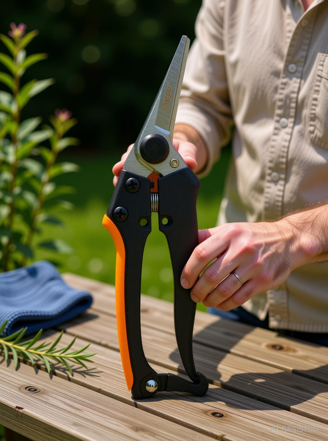Image of Sharpex SHREXP3 Heavy-Duty Professional Pruning Shears - Nylon Handle, SK5 Carbon Steel Blade Bypass Pruner