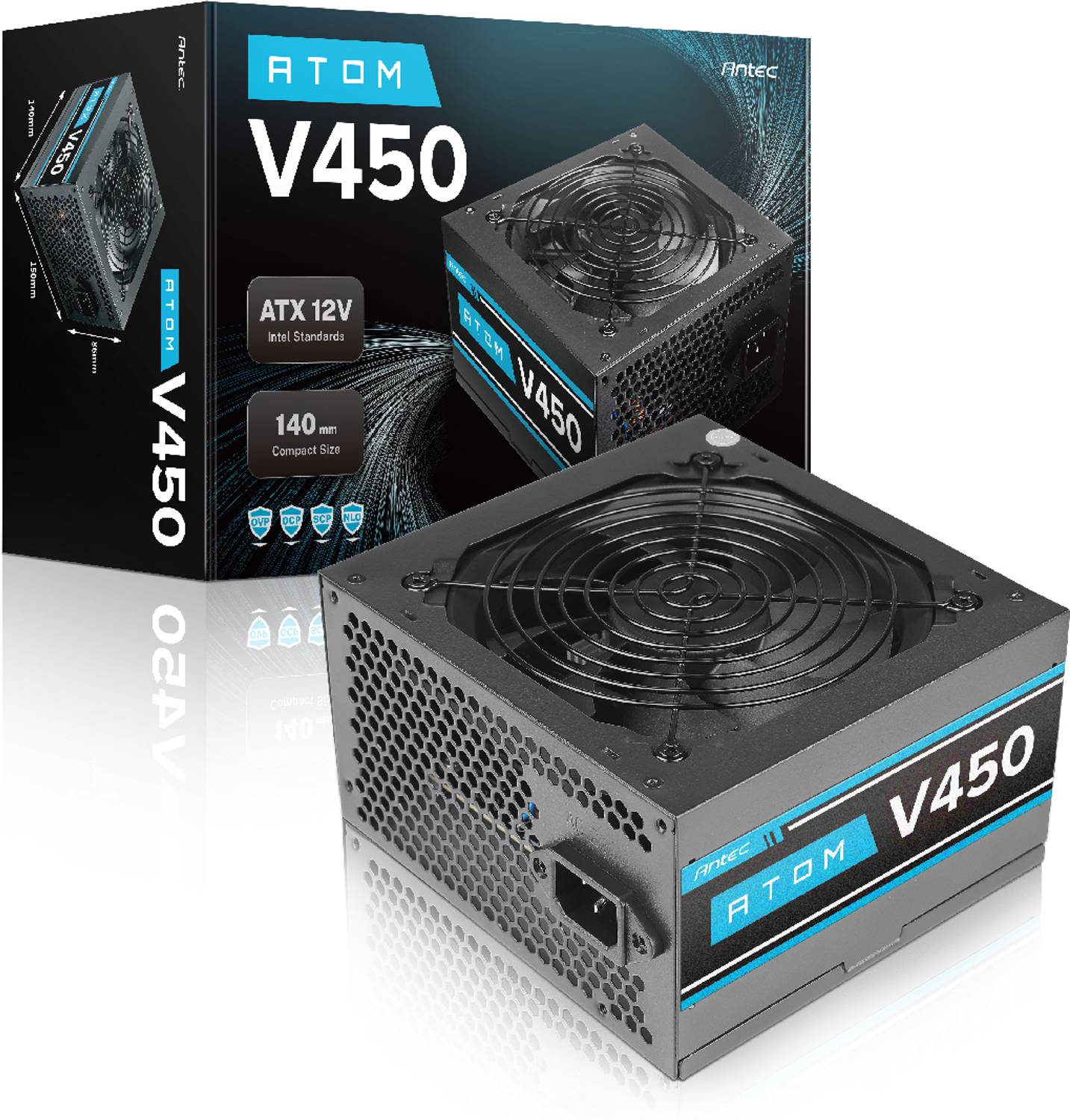 Antec Atom V450 450 Watts Gaming PSU with 3 SATA Cables