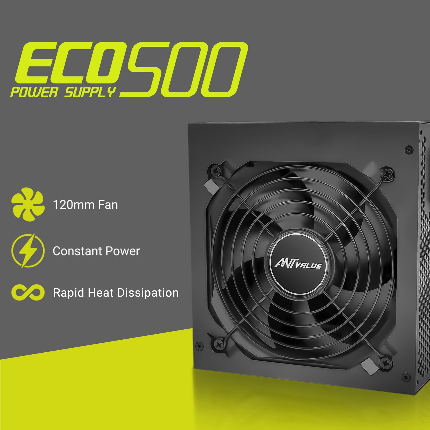 Image of Ant Esports Ant Value ECO 500 500 Watts Gaming PSU with 4 SATA Cables