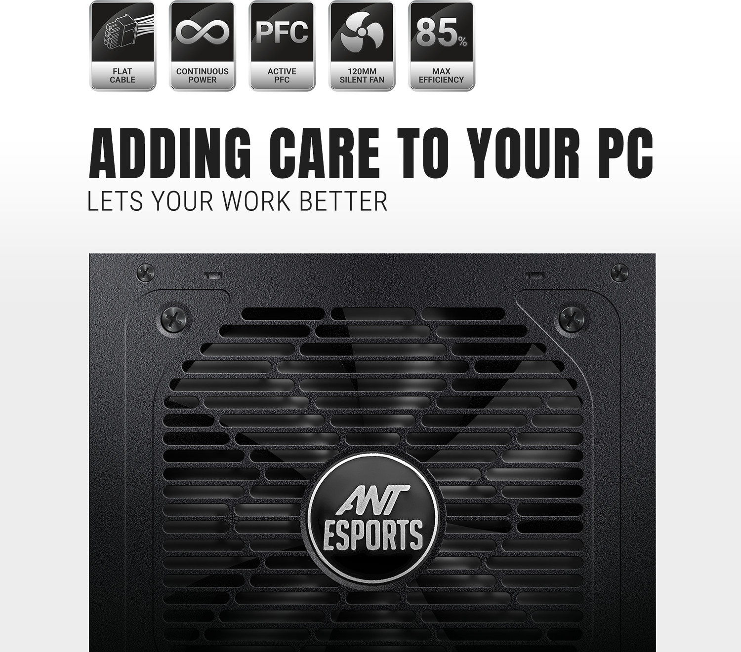 Image of Ant Esports RX650 80 PLUS BRONZE POWER SUPPLY 650 Watts Gaming PSU with 4 SATA Cables