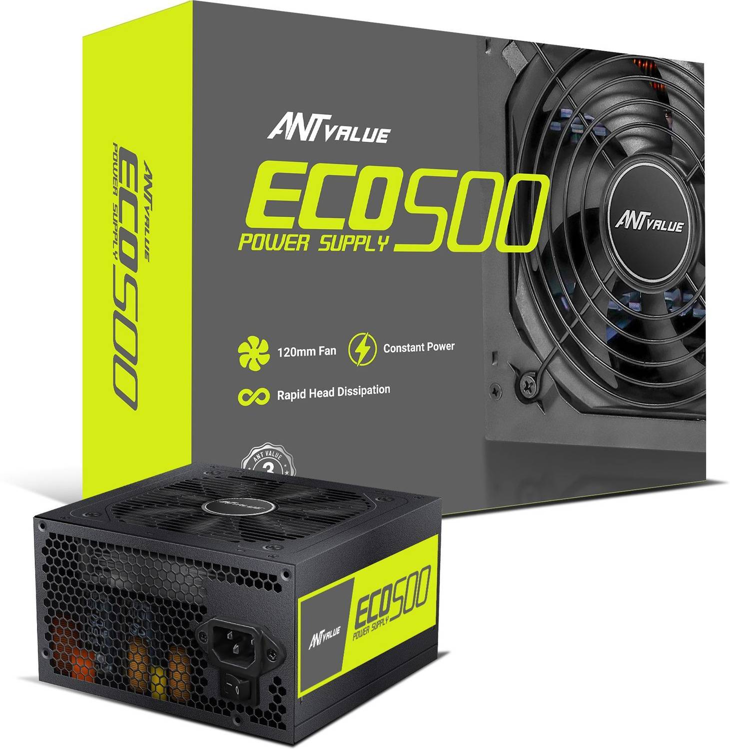 Ant Esports Ant Value ECO 500 500 Watts Gaming PSU with 4 SATA Cables
