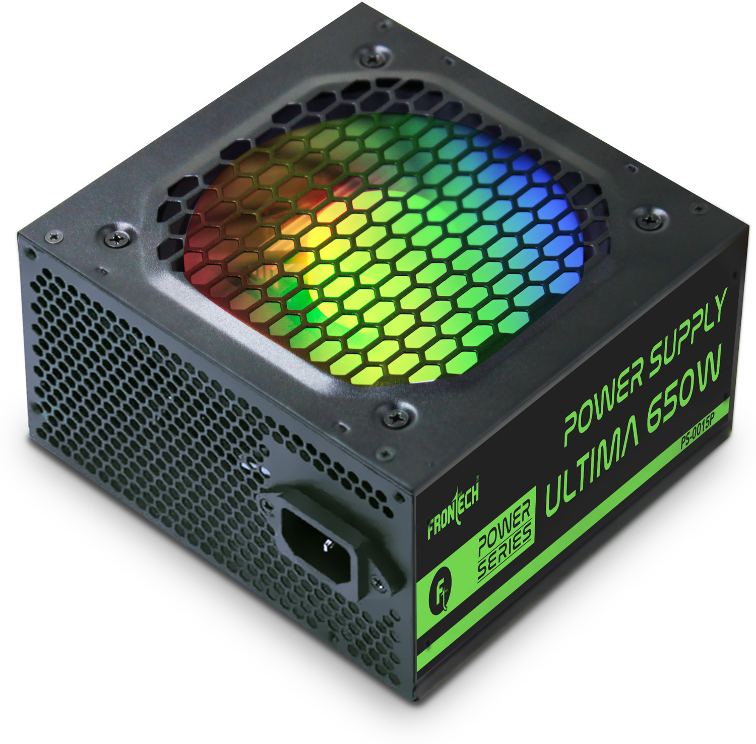 Image of Frontech Ultima Power Supply with 120mm RGB Fan, ATX 12V, DC-DC PFC,2 Molex, PCI-E (6+2), 650 Watts Gaming PSU with 4 SATA Cables