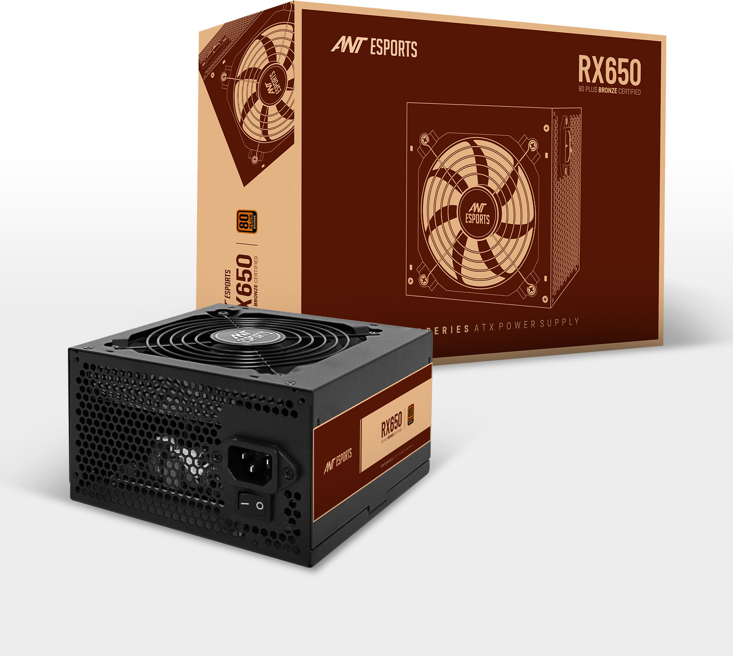 Image of Ant Esports RX650 80 PLUS BRONZE POWER SUPPLY 650 Watts Gaming PSU with 4 SATA Cables