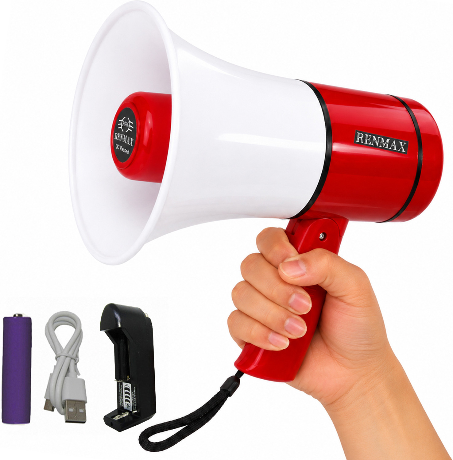 Image of RENMAX Portable Horn Portable Rechargeable Bluetooth Megaphone With Multi Voice & USB-127 Outdoor, Indoor PA System