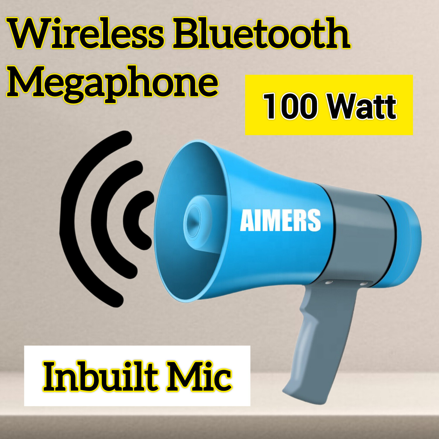Image of AIMERS 100W Megaphone LoudSpeaker Recording USB & SDCard Support Indoor, Outdoor PA System