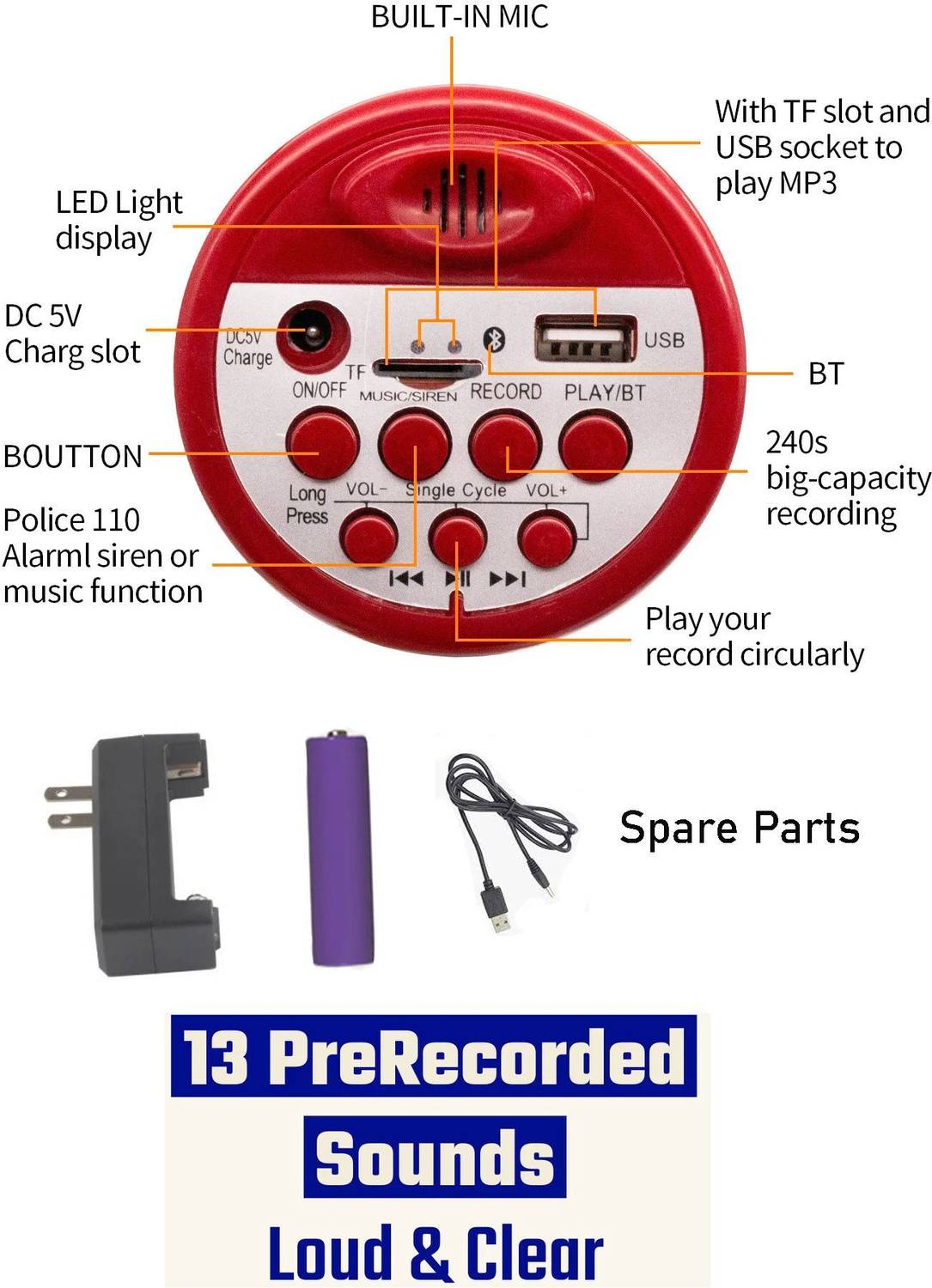 Foxpro 30W Handheld Megaphone with Recorder FP-556 BT - Image 2