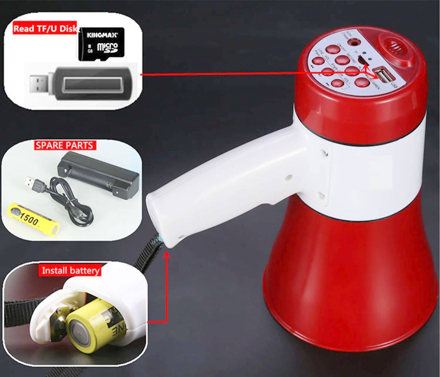 Foxpro 30W Handheld Megaphone with Recorder FP-556 BT - Image 3