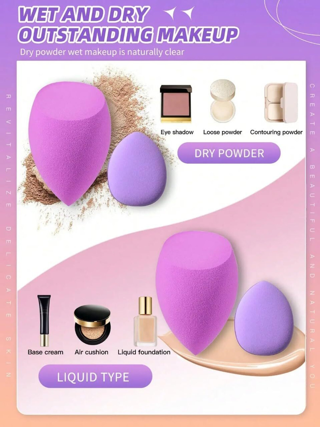 Image of DoDo Girl 12pcs Makeup Puff Small, medium and large combination set