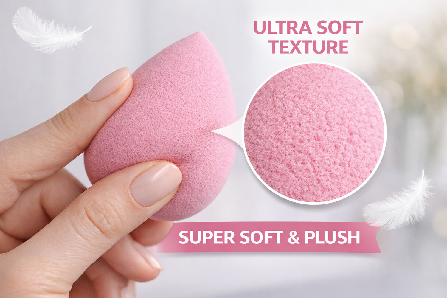 Image of TBC 5 Pcs Makeup Sponge Set with Foundation Brush & Powder Puff Beauty Blender