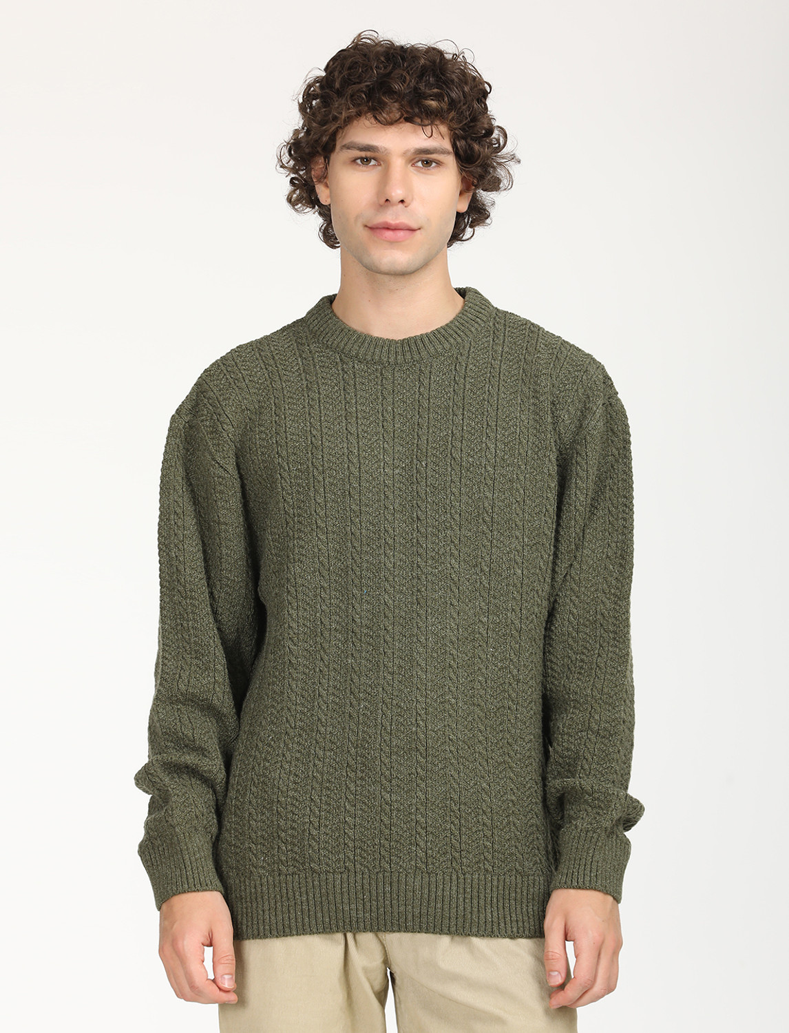 Image of LEVI'S Round Neck Solid Men Pullover