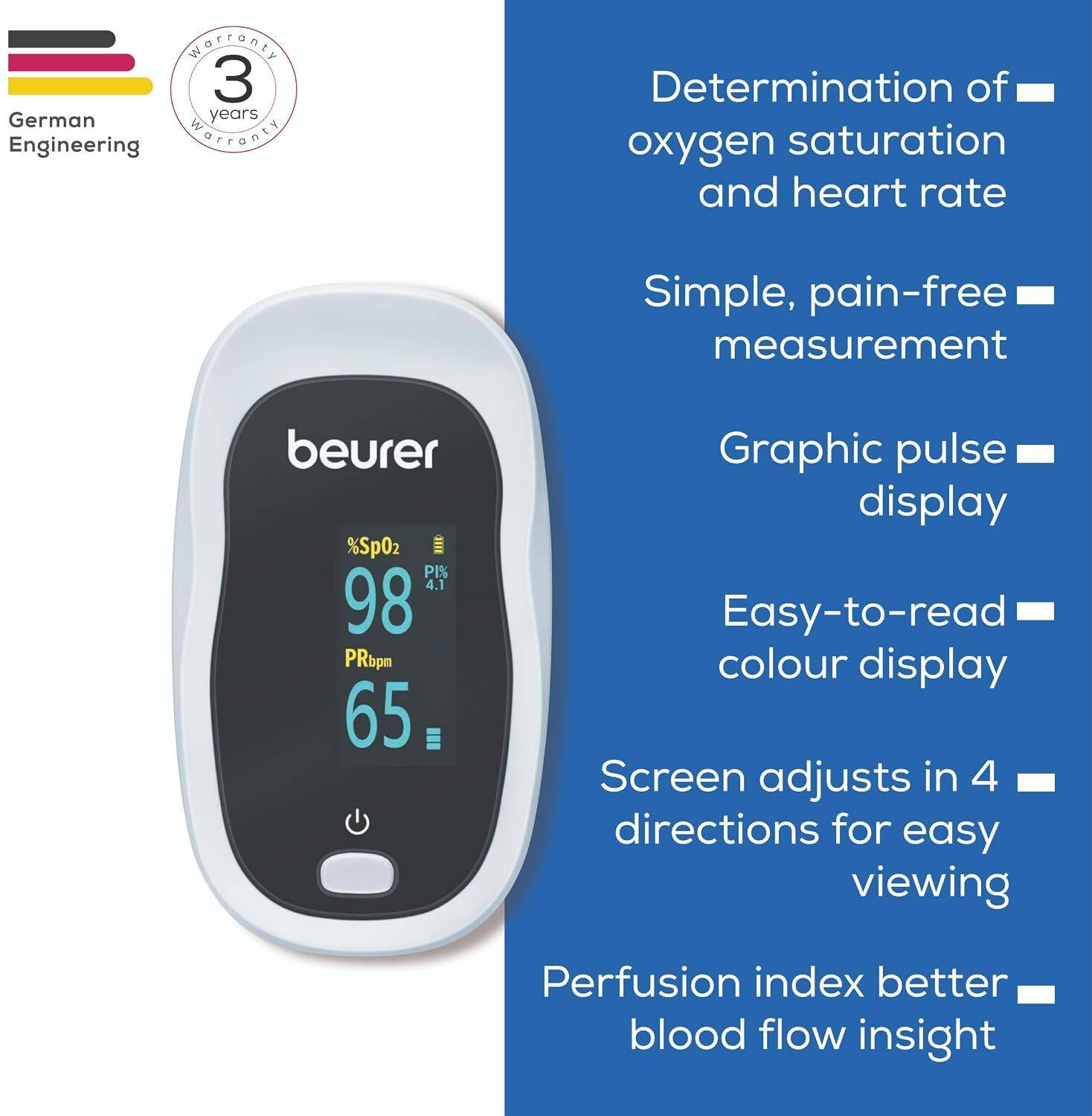 Beurer PO 20 Pulse Oximeter White - Image 2