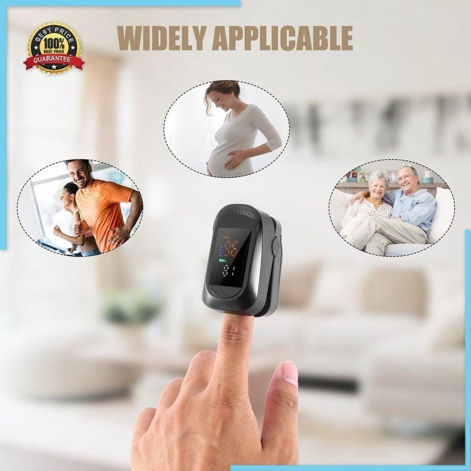Image of kiaan enterprises Fingertip Pulse Oximeter Oxygen Saturation Heart Rate Monitor Pulse Oximeter
