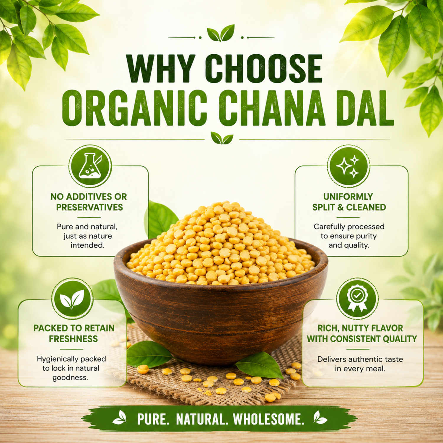 Image of Pearl Organic Fresh Unpolished Yellow Chana Dal (Split)