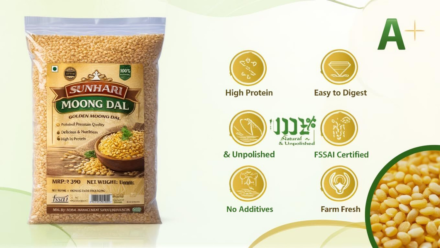 Image of RMS Royal management Service Organic Yellow Moong Dal