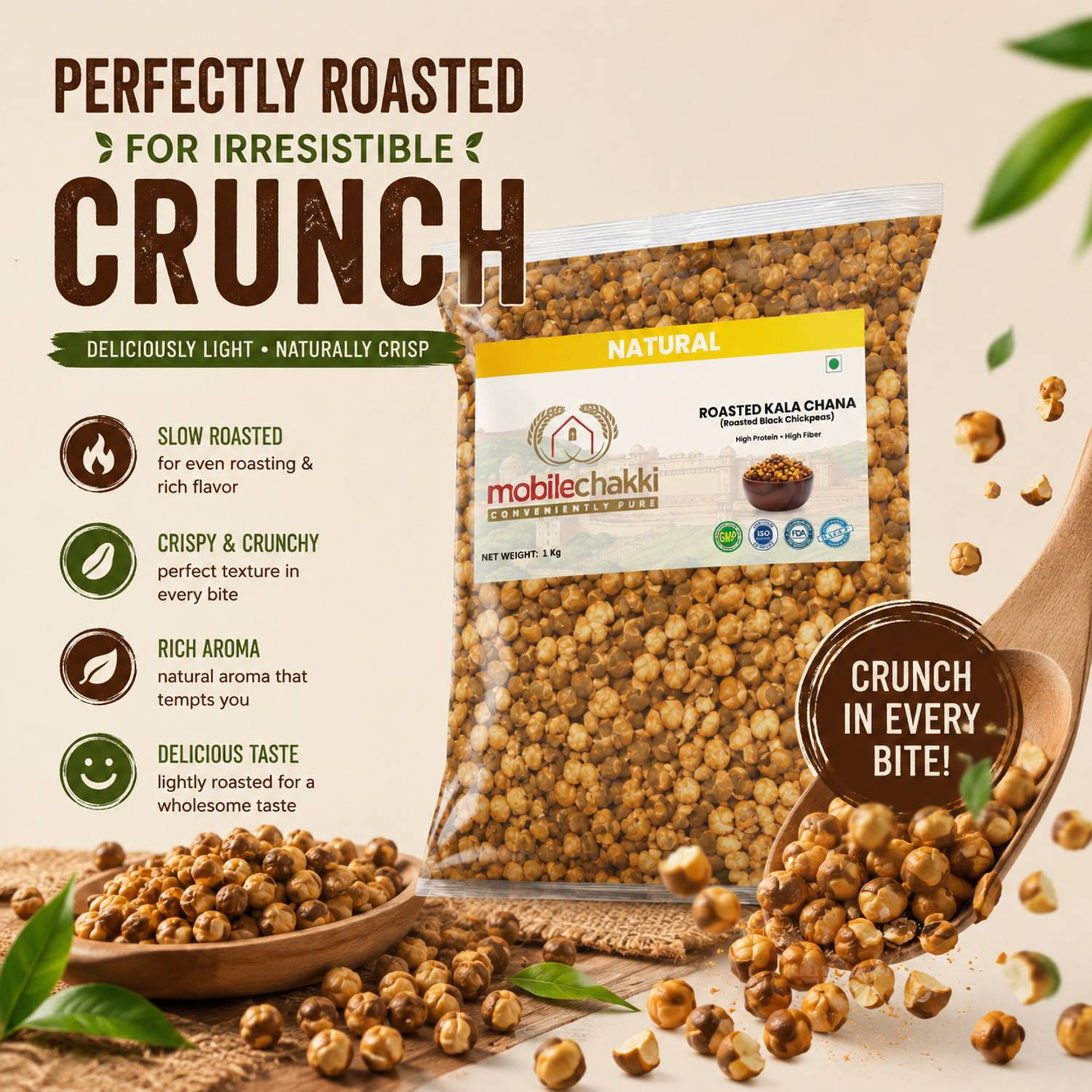 MOBILE Chakki Unpolished Roasted Bengal Gram - Image 5
