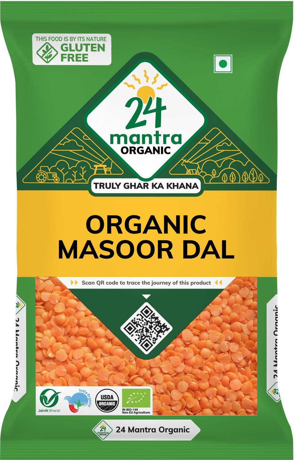 24 mantra ORGANIC Unpolished Masoor Dal (Split)