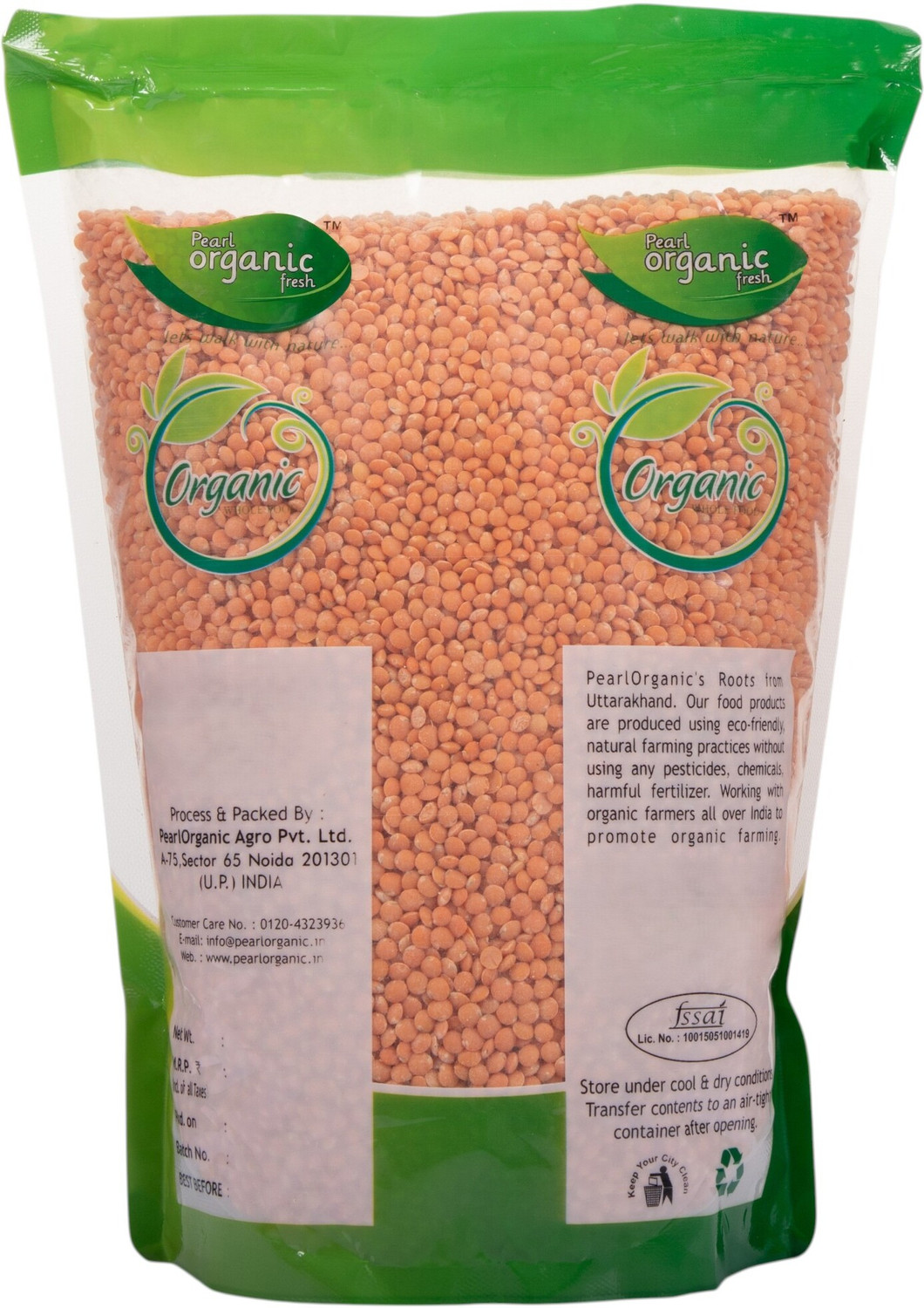 Image of Pearl Organic Fresh Unpolished Masoor Dal (Split)