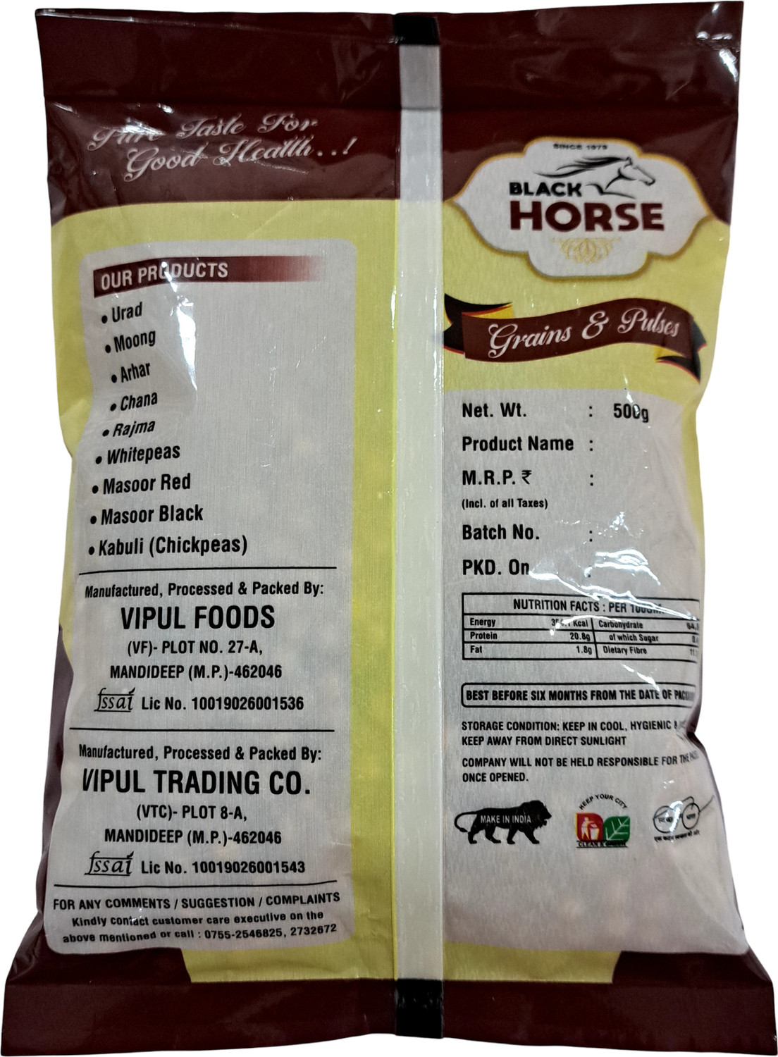 Image of Blackhorse Unpolished Yellow Chana Dal (Split)