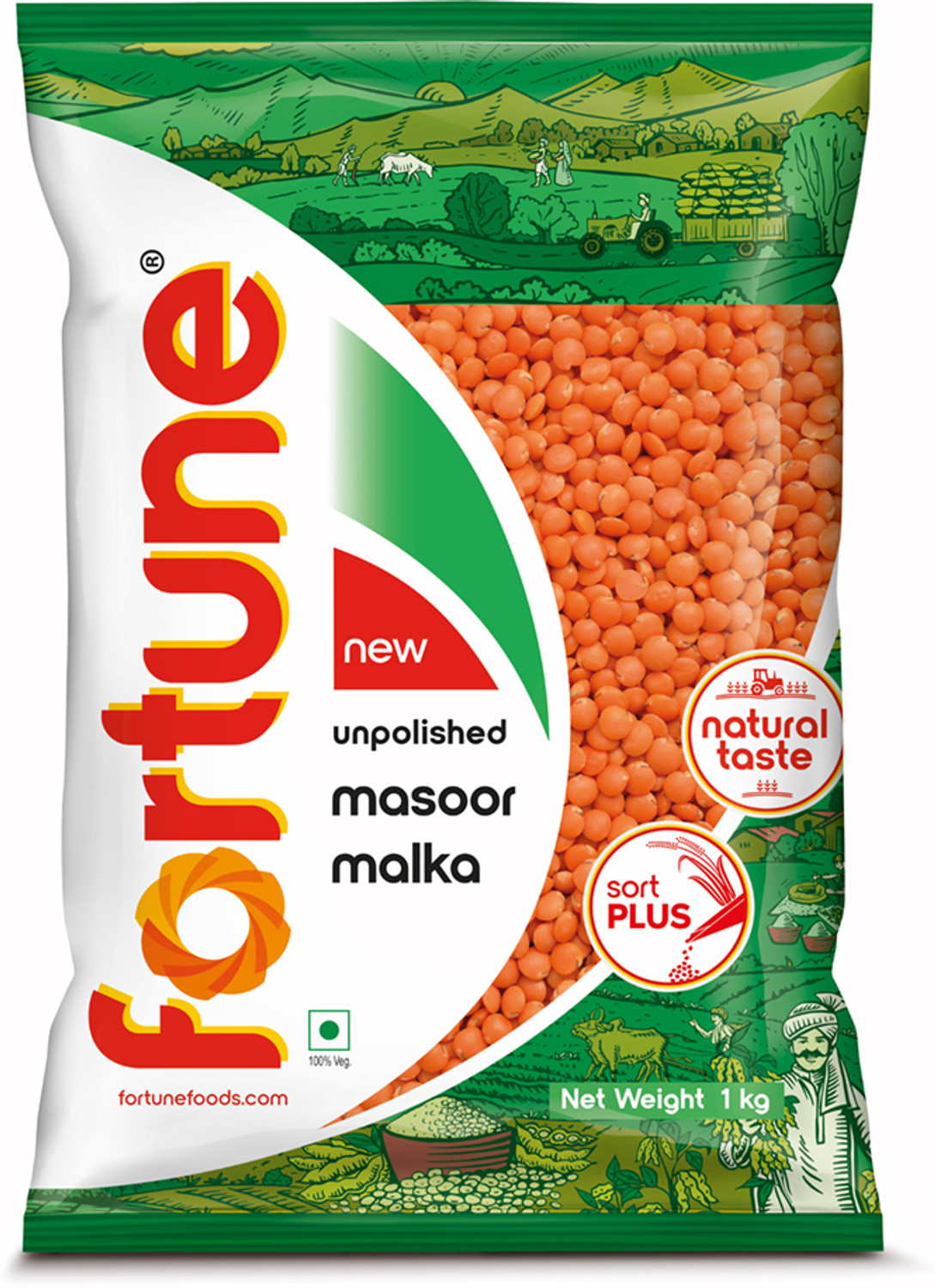 Image of FORTUNE Unpolished Red Masoor Dal (Whole)