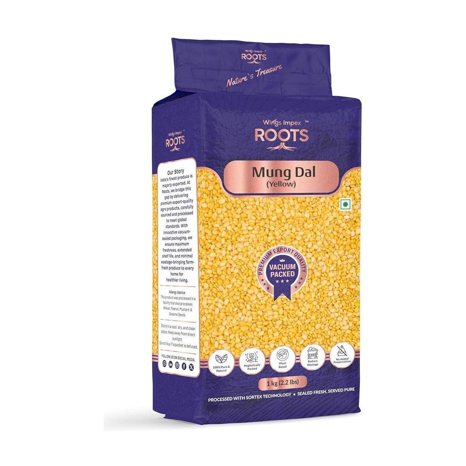 Image of wings impex roots Unpolished Yellow Moong Dal (Split)