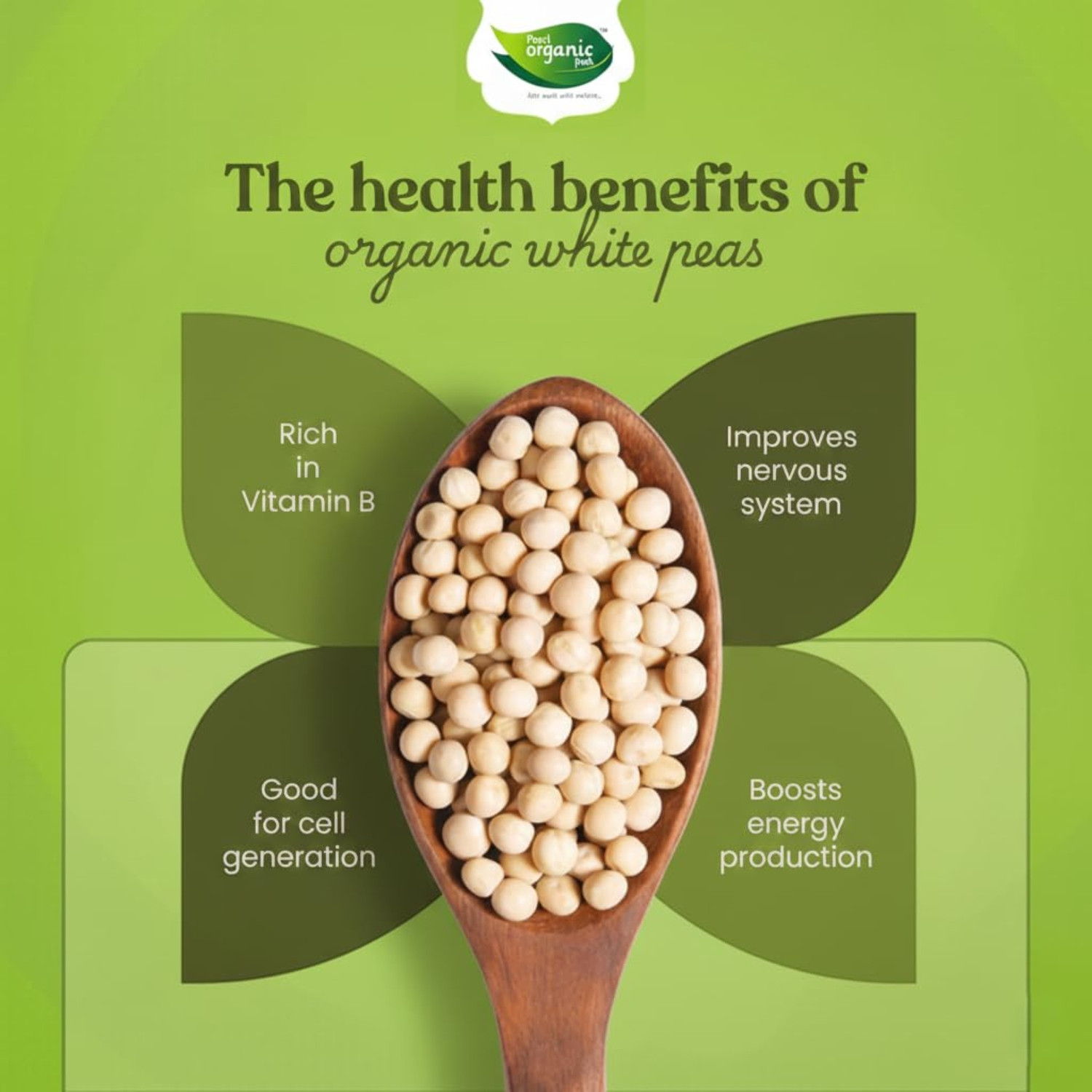 Image of Pearl Organic Fresh Unpolished White Matar Dal (Whole)
