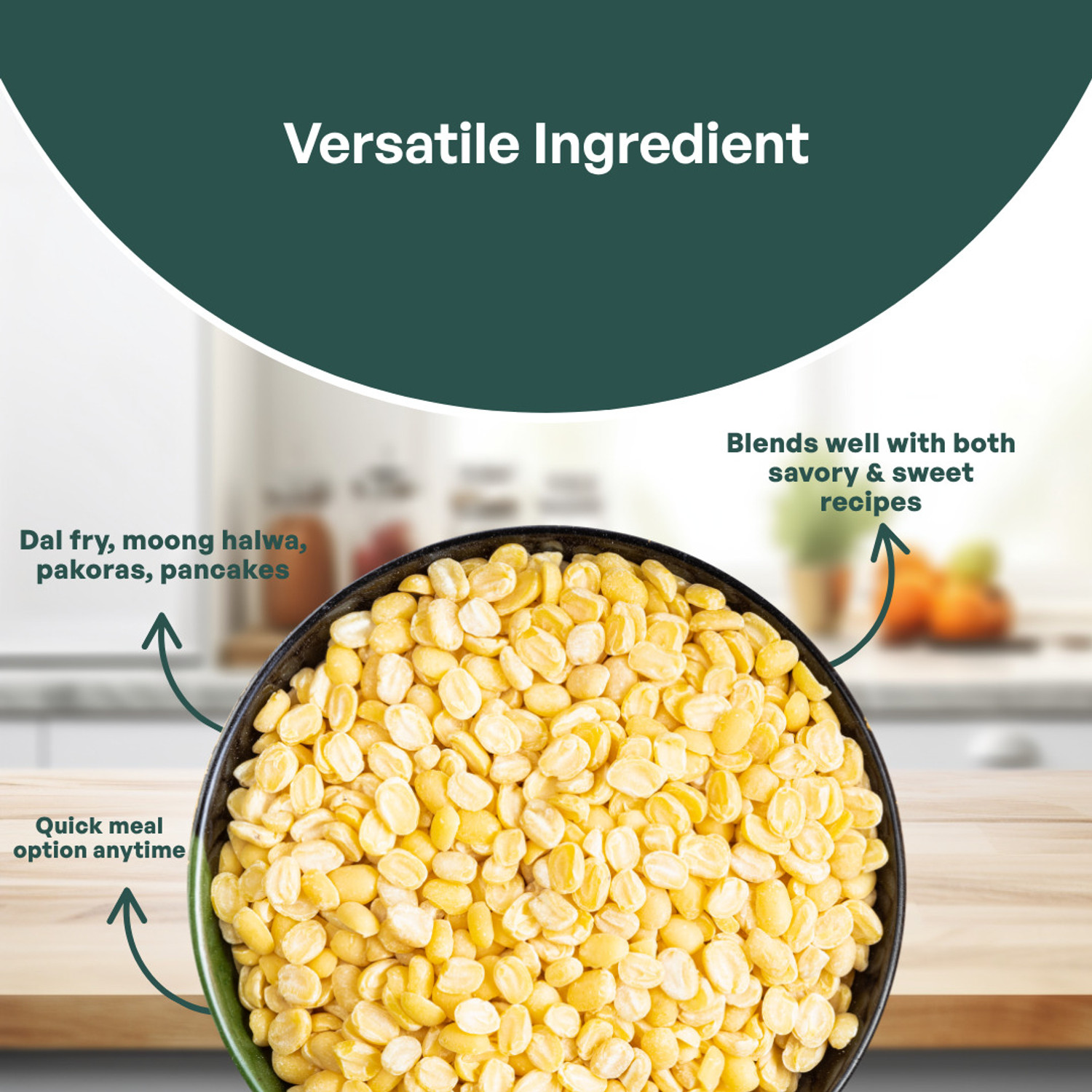 Image of GRAIN ESSENCE Unpolished Yellow Moong Dal (Split)