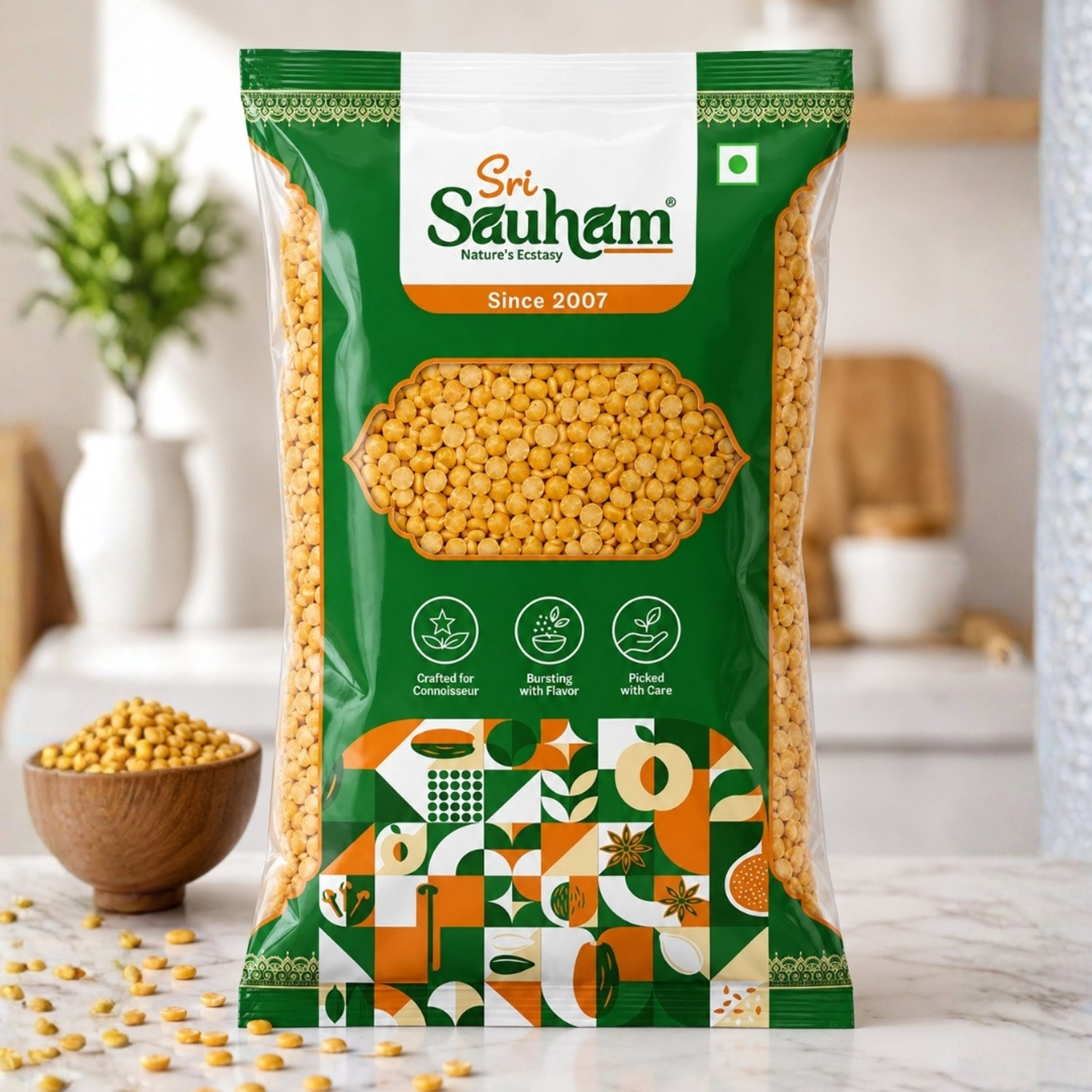 Image of Sri Sauham Unpolished Yellow Toor /Arhar Dal