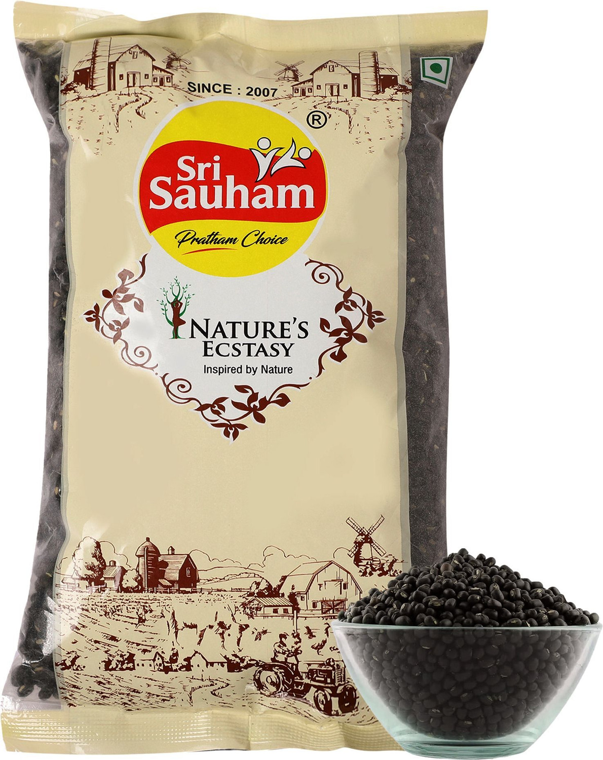 Image of Sri Sauham Unpolished Black Urad Dal (Whole)