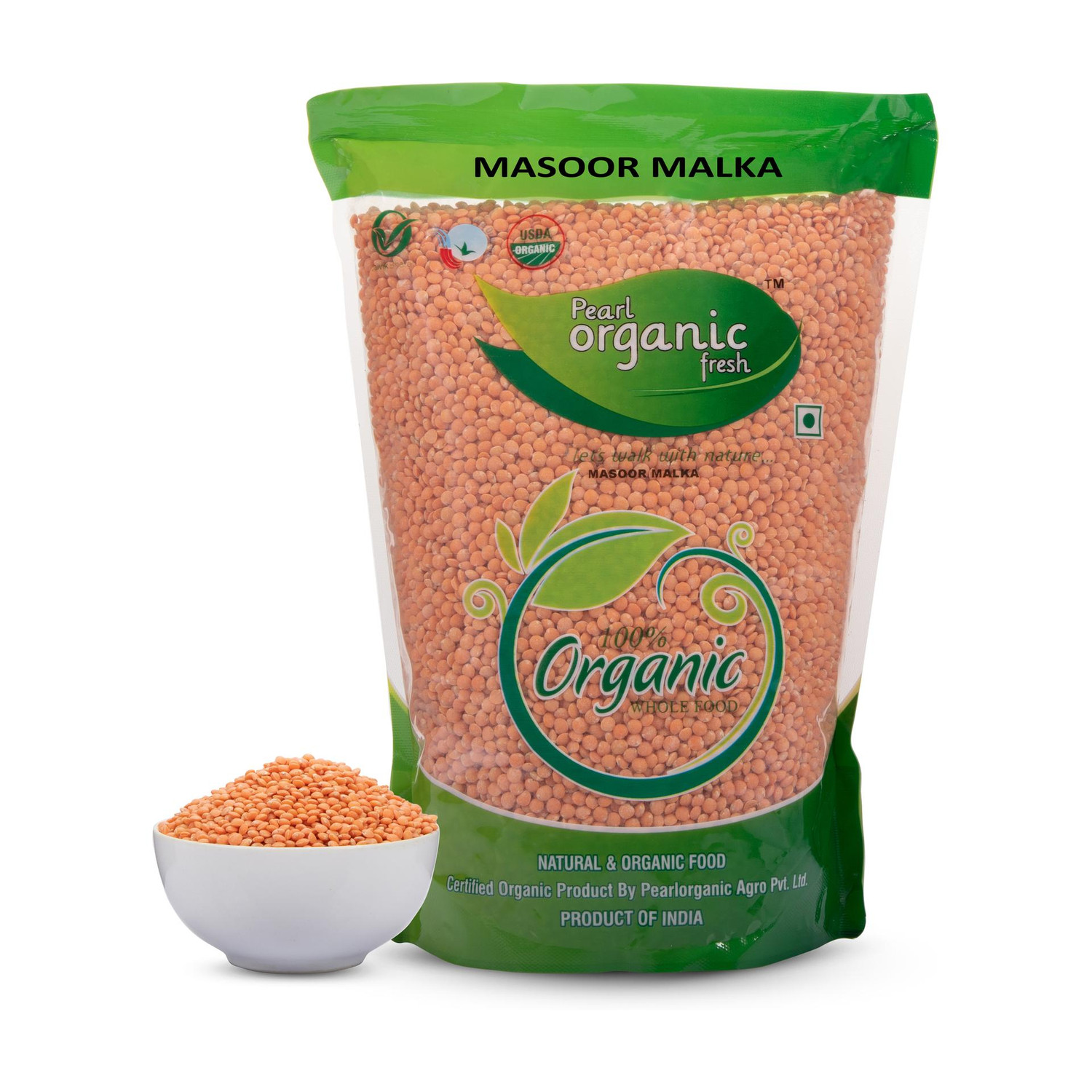 Image of Pearl Organic Fresh Unpolished Masoor Dal (Split)