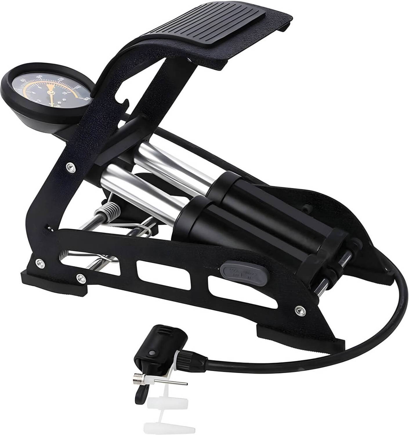 Bellveen Dual Barrel High Pressure Air Foot pump Bicycle, Balloon, Car, Motorcycle Pump