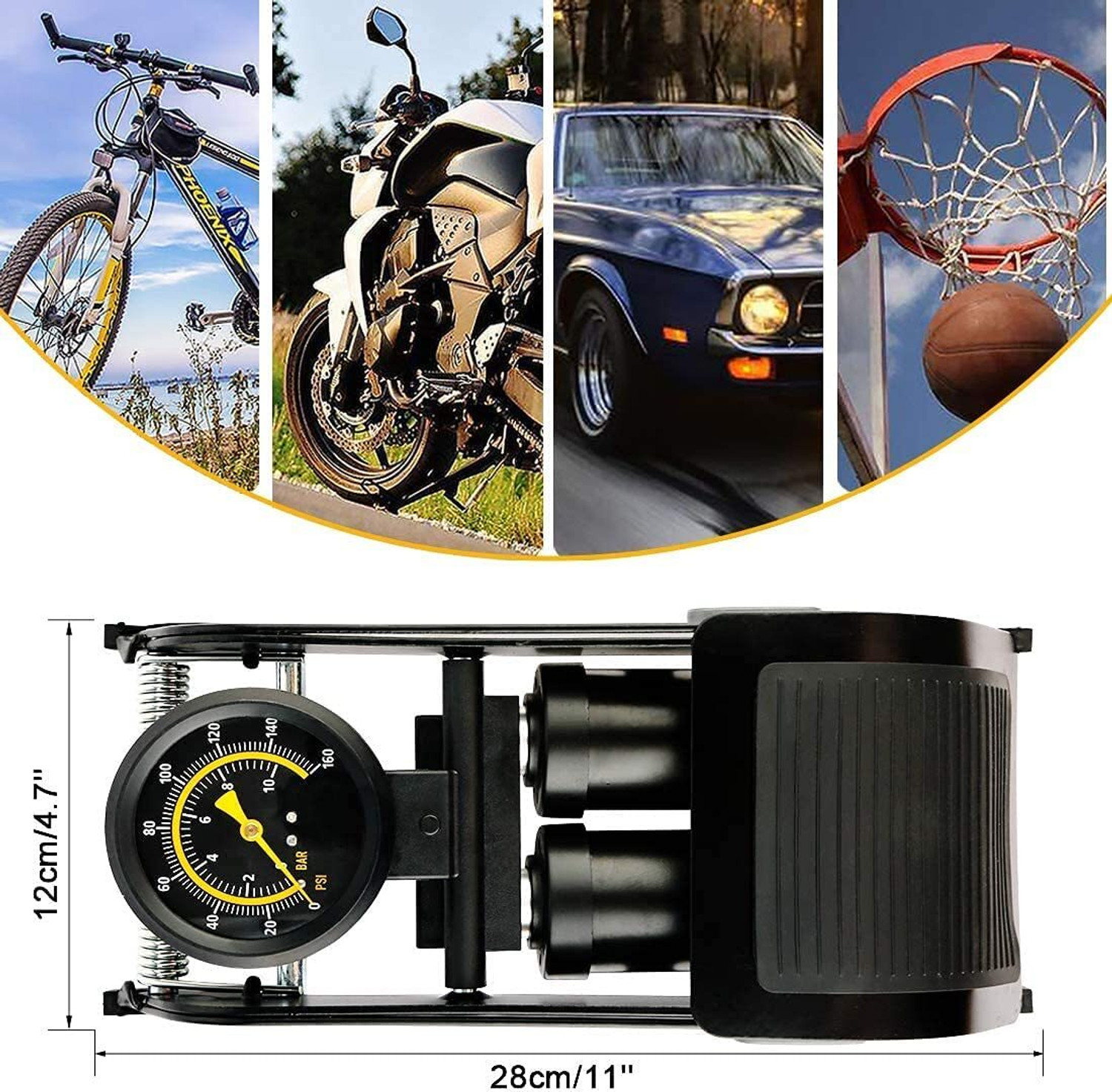 Image of Udghosh Creation 160 psi Tyre Air Pump for Car & Bike