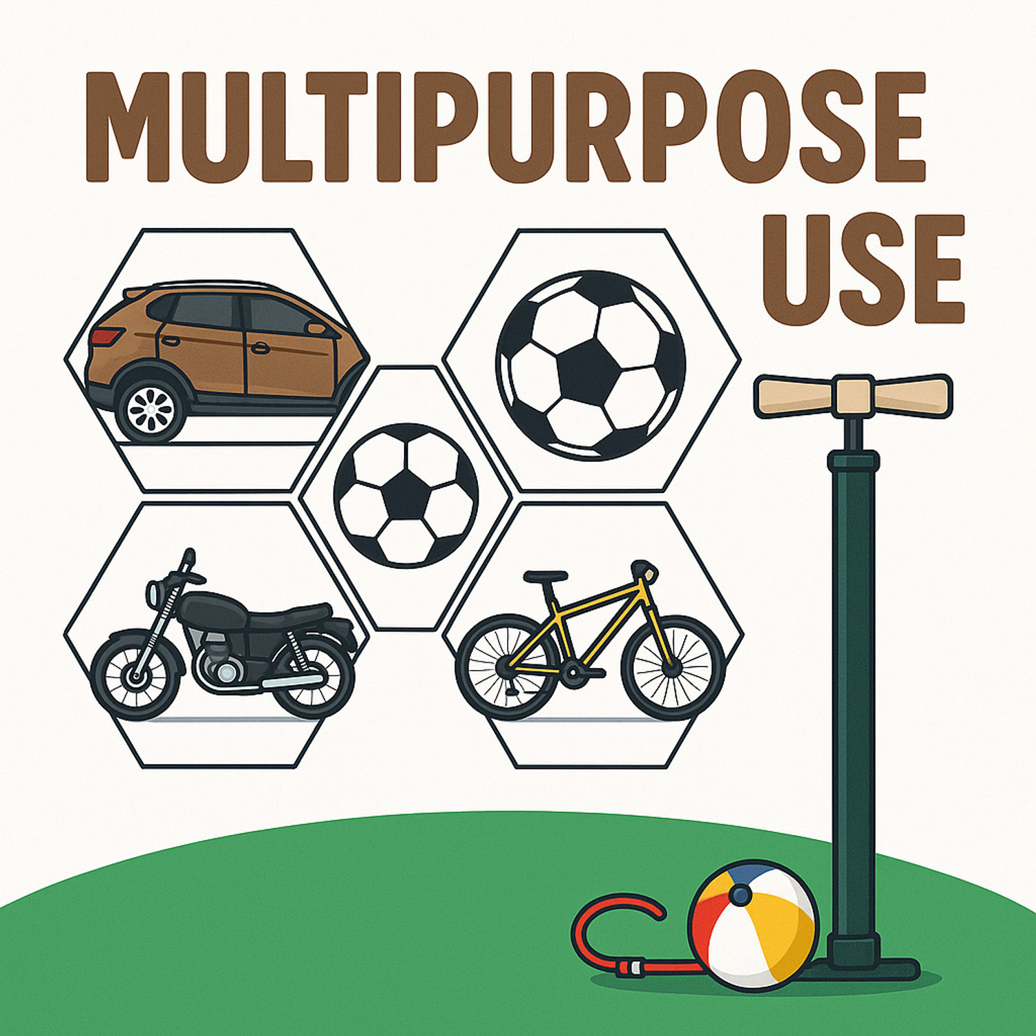 Image of Amk High Pressure Air Pump for Car Bike Bicycle Ball /Toys /Cycle Pump Multi Color Bicycle, Ball, Basketball Pump, Football Pump, Handball Pump Pump